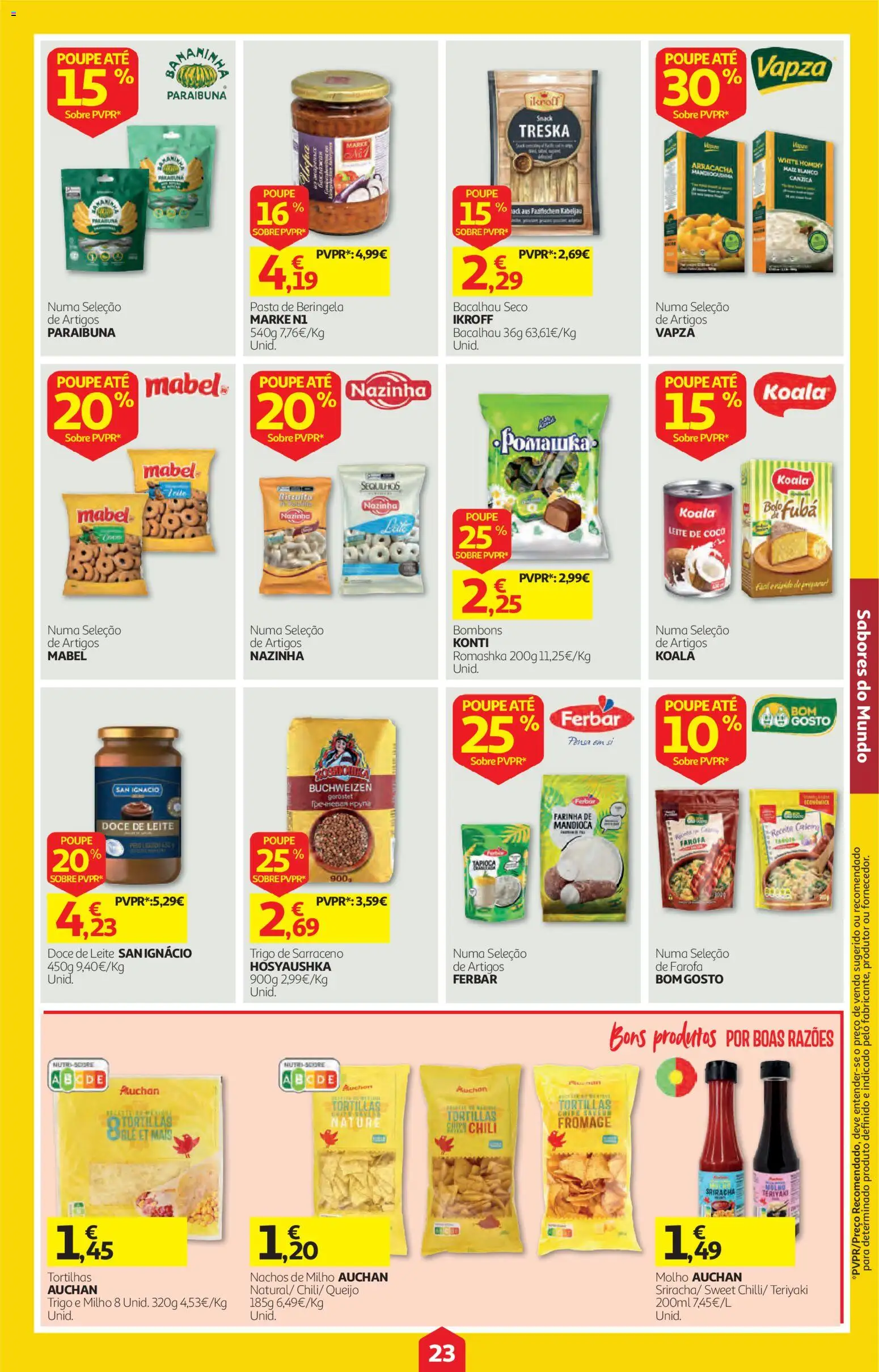 Auchan folheto │ válido de 22/10/2026 | Página: 23 | Produtos: Doce de leite, Bolo, Leite, Beringela