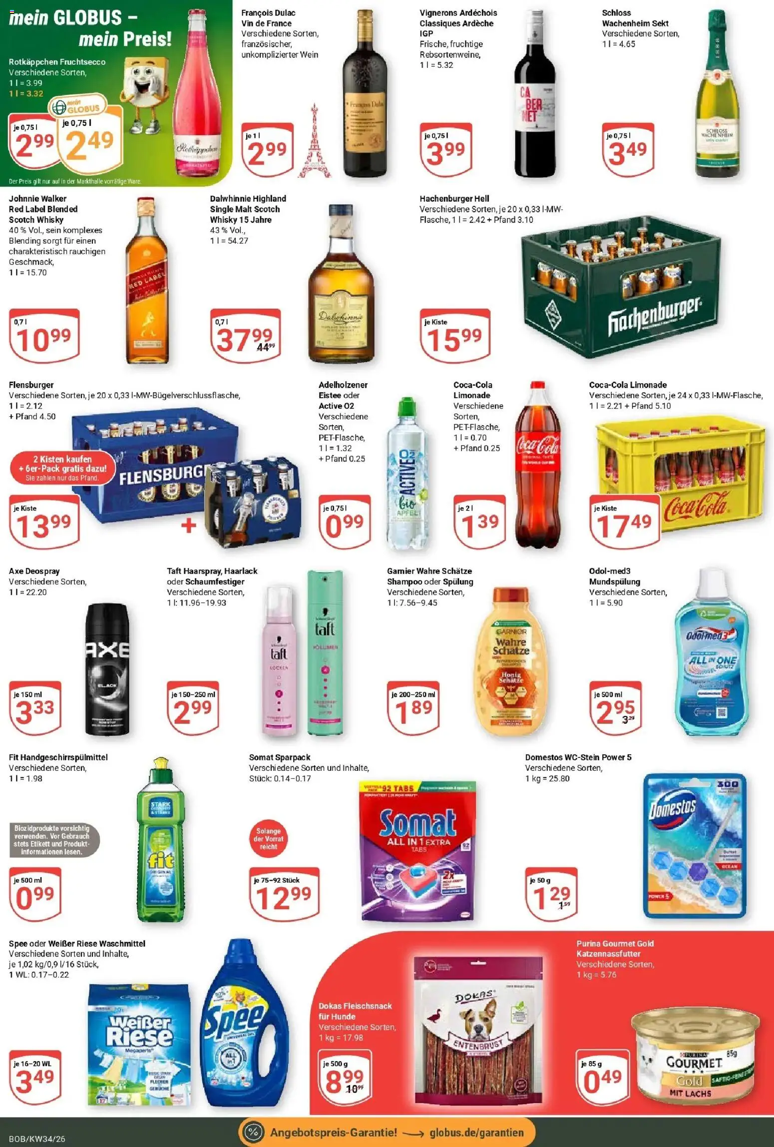 Globus Prospekt Bobenheim-Roxheim (ab 17.08.2026) » Angebote online | Seite: 4 | Produkte: Whisky, Coca cola, Spee, Rotkäppchen