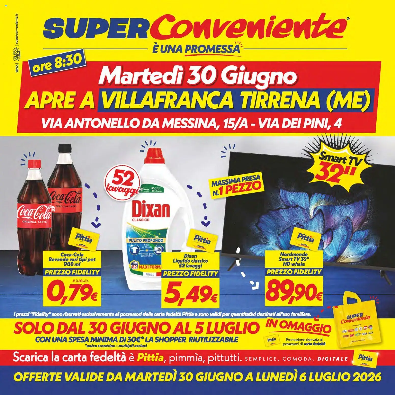 Volantino SuperConveniente del 30/06/2026 | Pagina: 1 | Prodotti: smart TV, Lavatrice, TV, Coca Cola