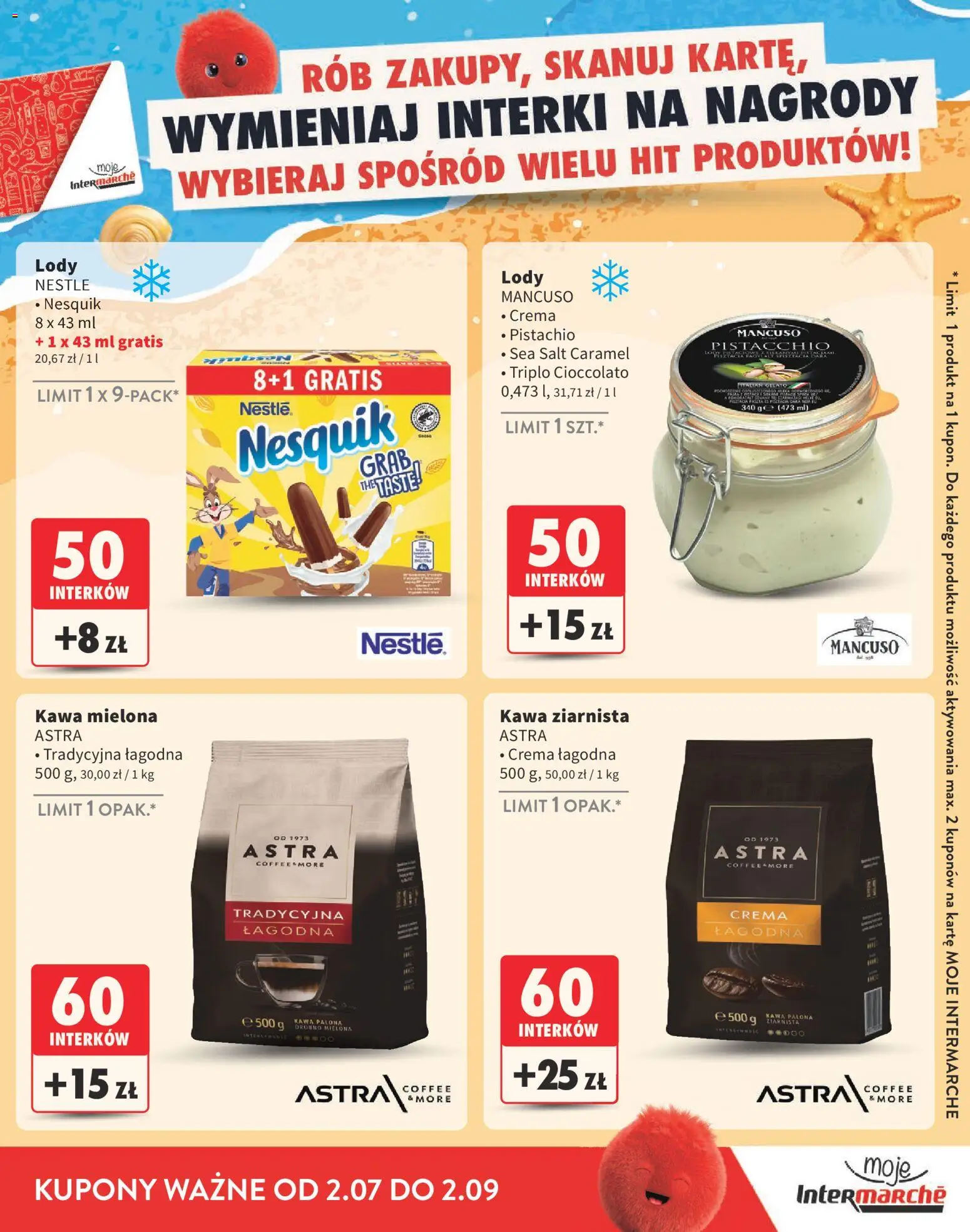 Intermarche gazetka - Katalog nagród od 02.07.2026 | Strona: 19 | Produkty: Kawa ziarnista, Kawa, Lody