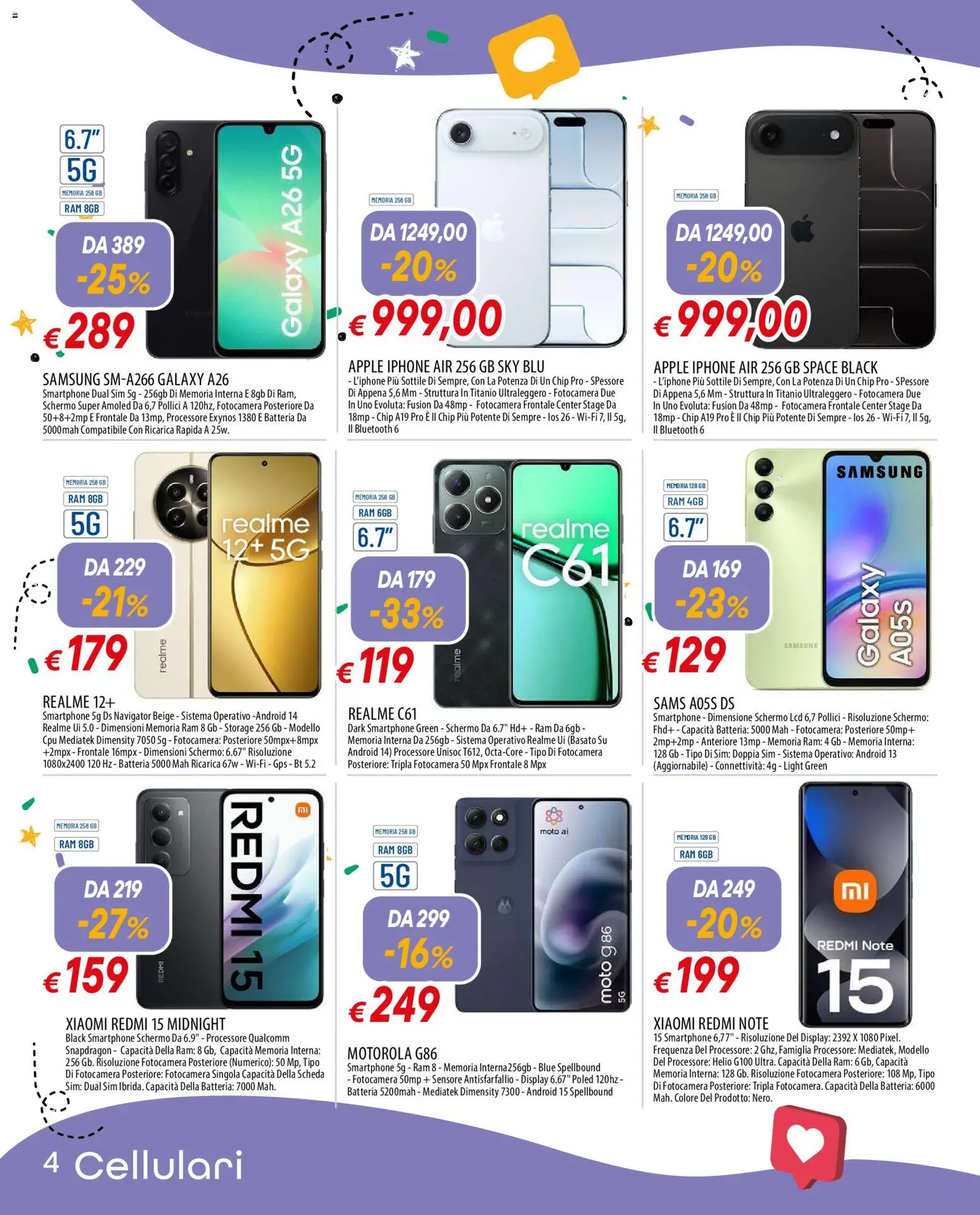 Volantino Galassia del 28.05.2026 | Pagina: 4 | Prodotti: Xiaomi, Fotocamera, Batteria, Samsung