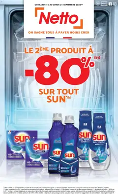 Netto - Prévisualisation de Netto 80% sur tous sun valide à partir de 15/09/2026