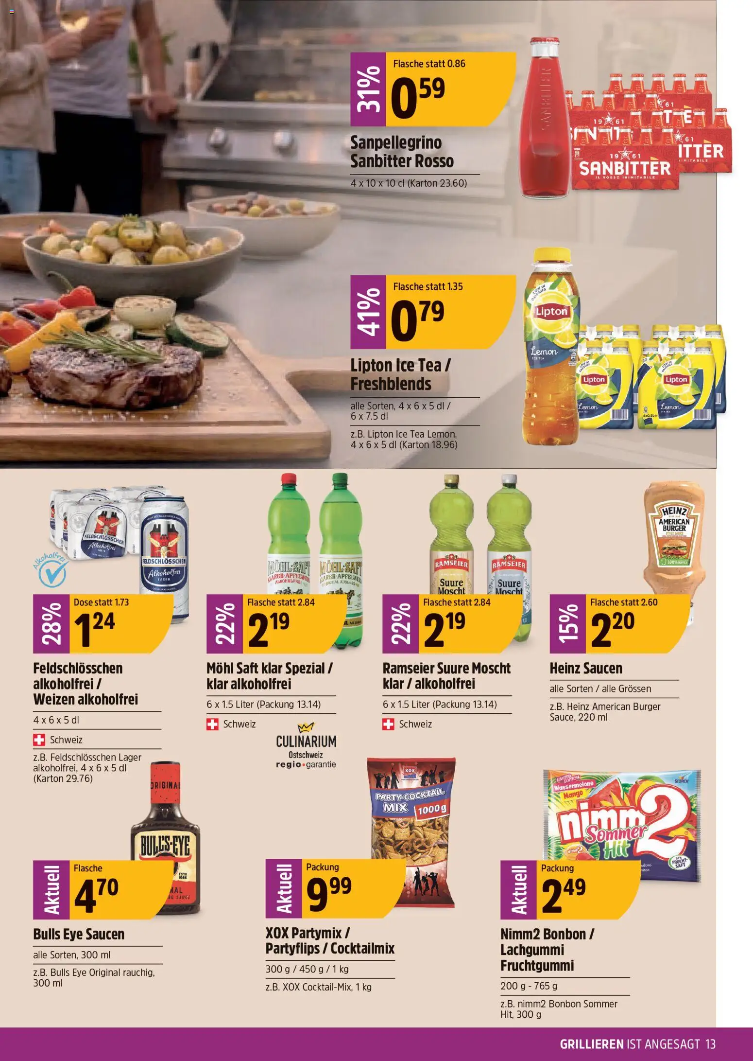 TopCC aktionen – gültig ab 29.06.2026 | Seite: 13 | Produkte: Burger, Saft, Mango