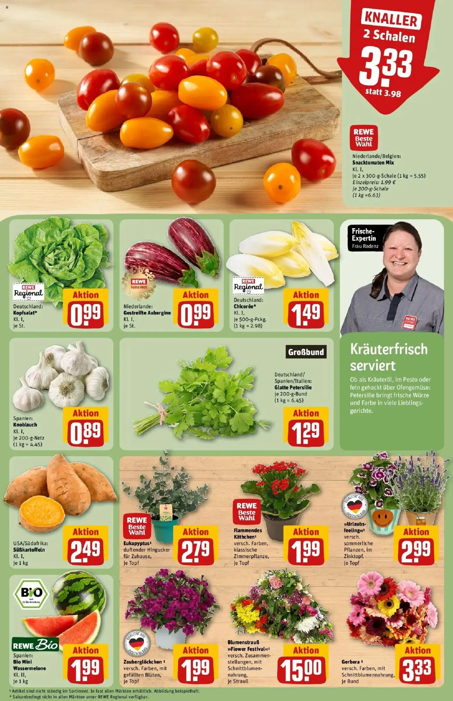Rewe Prospekt Hamburg/Tonndorf – gültig ab 08.06.2026 | Seite: 7 | Produkte: Knoblauch, Aubergine, Wassermelone, Petersilie
