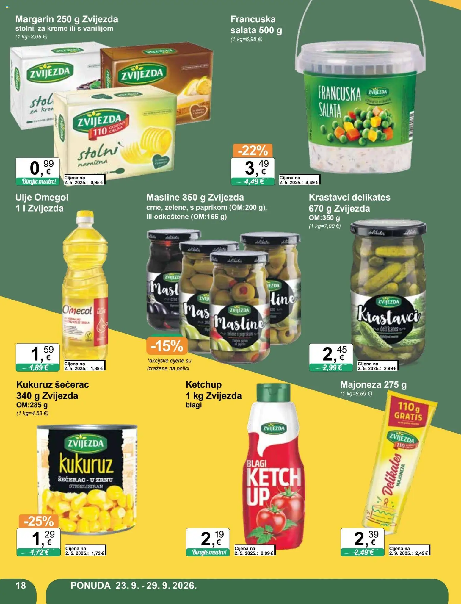 KTC katalog | vrijedi od 23.09.2026 | Stranica: 18 | Proizvodi: Kukuruz, Ulje, Salata, Majoneza