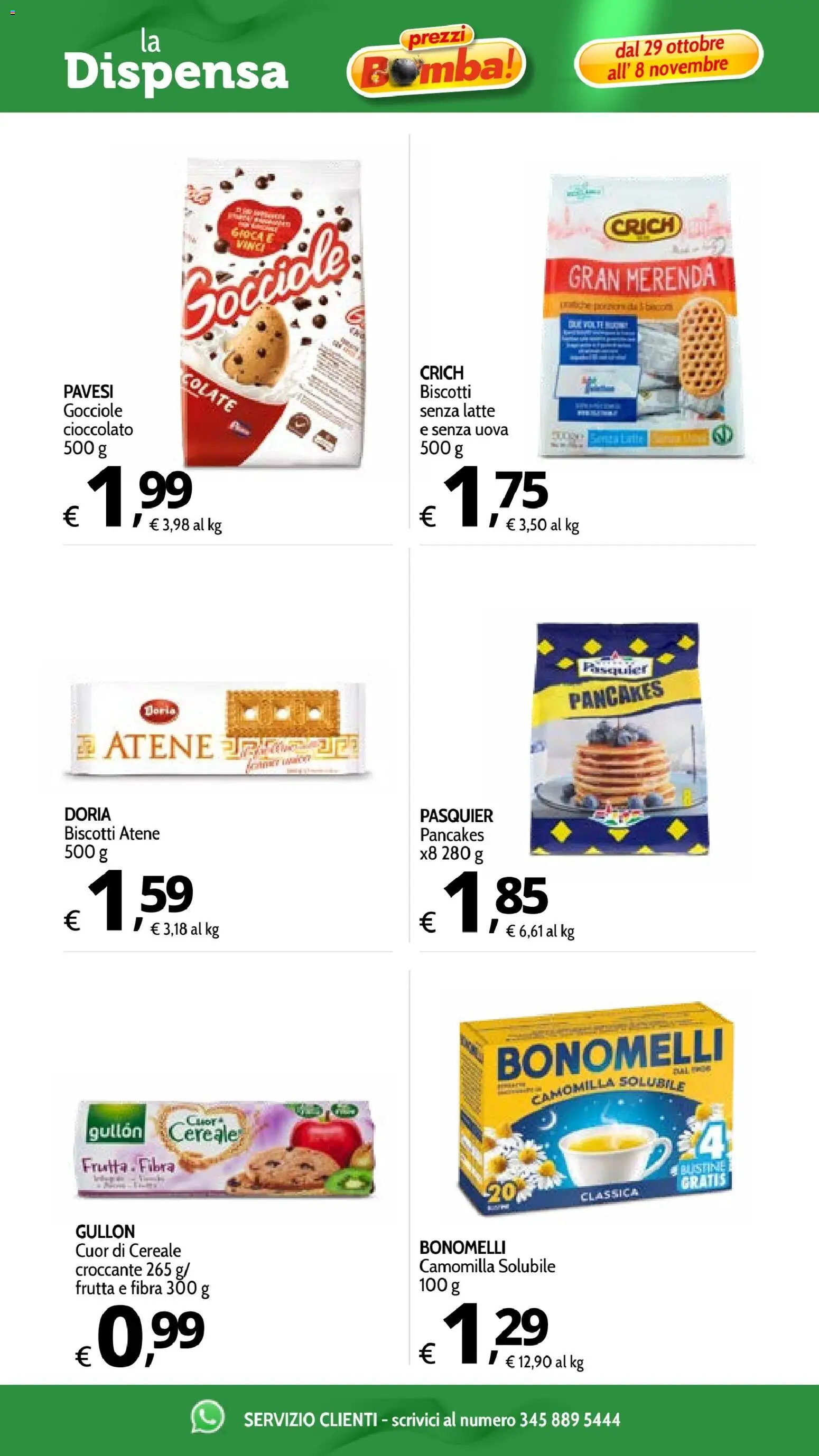 Volantino Primo Prezzo del 29/10/2026 | Pagina: 4 | Prodotti: Uova, Biscotti, Frutta, Latte