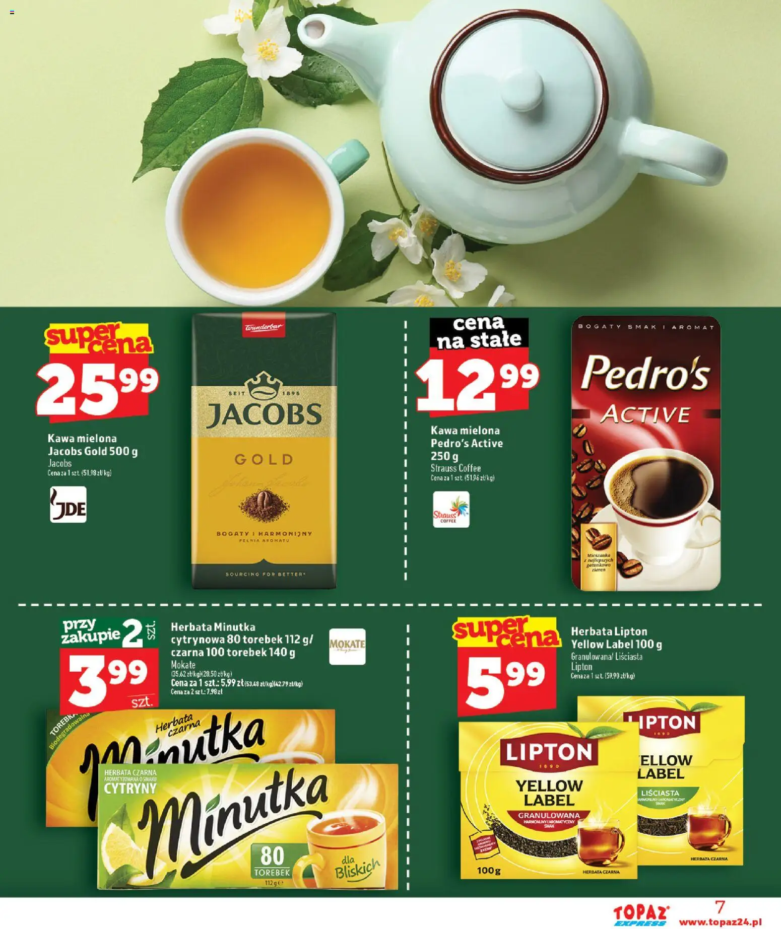 Topaz gazetka - Express od 16.07.2026 | Strona: 7 | Produkty: Torebka, Cytryny, Herbata lipton, Herbata