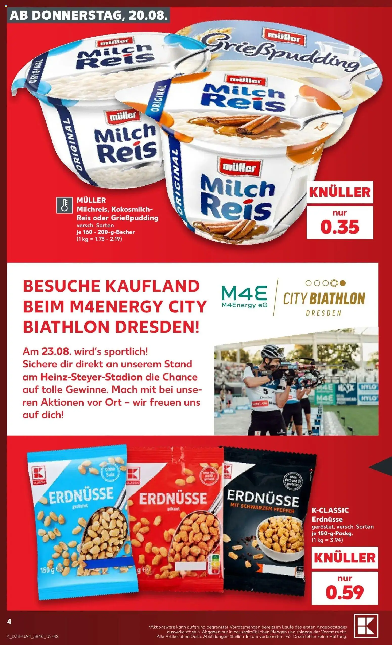 Prospekt Kaufland ab 20.08.2026 » Angebote Online zum Blättern | Seite: 4 | Produkte: Erdnüsse, Milch, Pfeffer, Reis