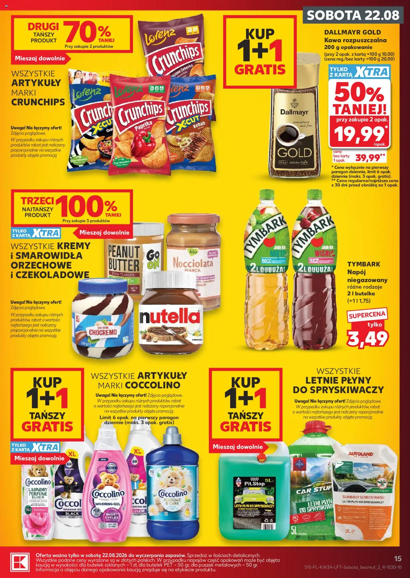 Kaufland Polsko leták - Mocny start od 20.08.2026 | Strana: 15 | Produkty: Coccolino, Paprika, Karty, Nutella