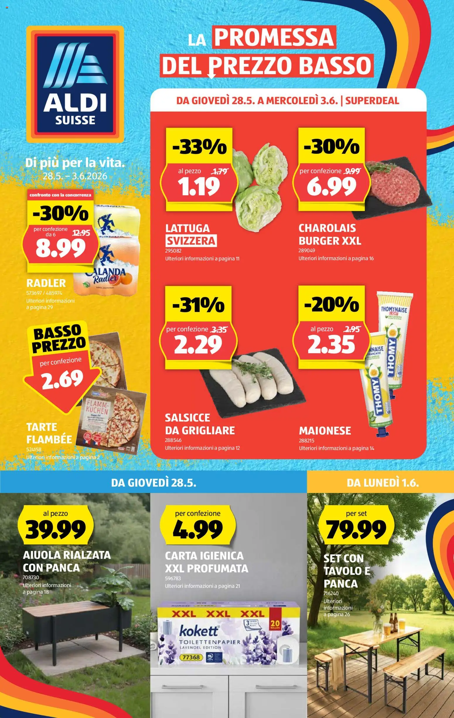 Aldi aktionen IT – gültig ab 28.05.2026 | Seite: 1 | Produkte: Burger, Toilettenpapier