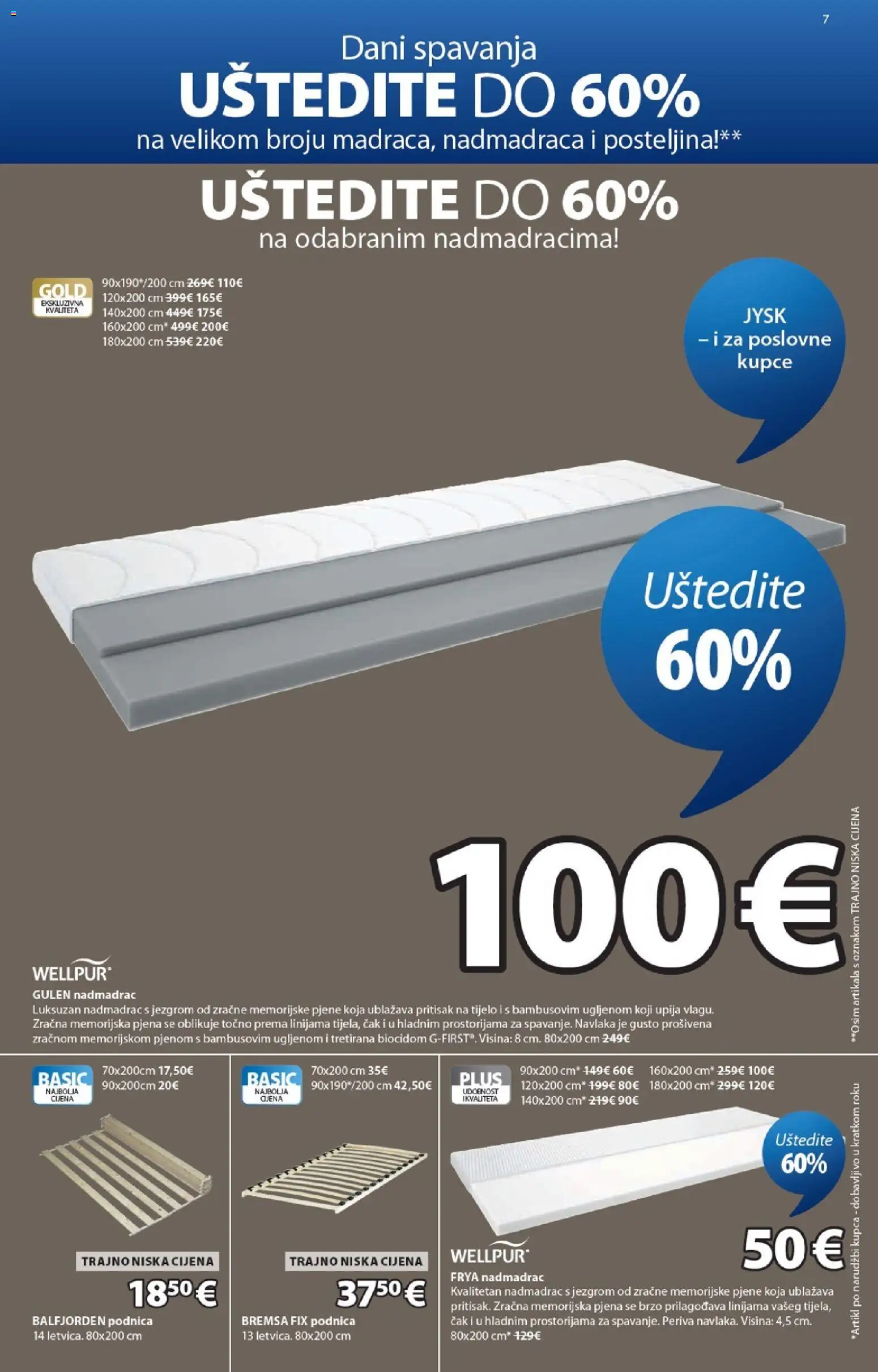 JYSK katalog | vrijedi od 30.09.2026 | Stranica: 7 | Proizvodi: Posteljina, Nadmadrac, Pjena