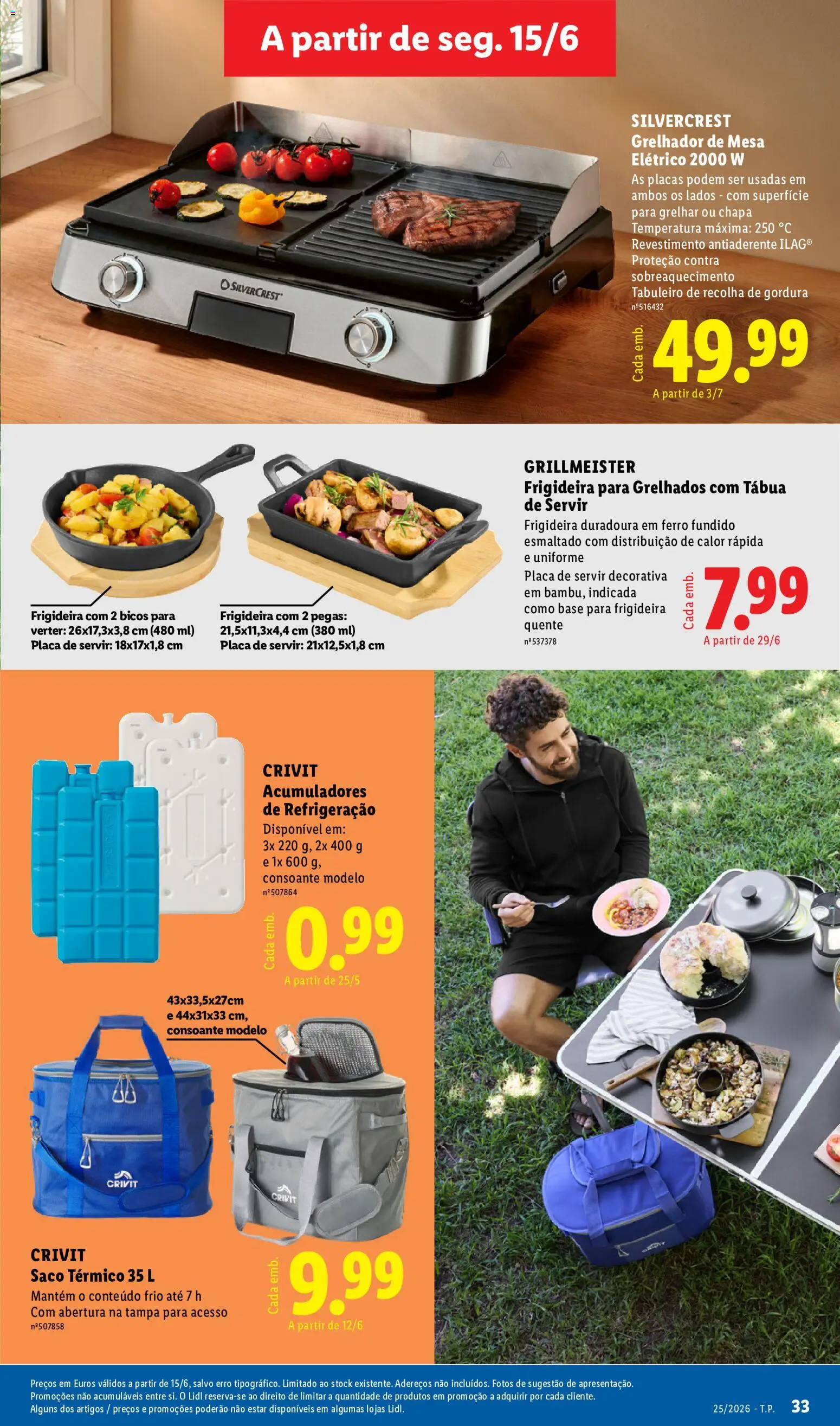 Lidl Folheto Especial │ válido de 15/06/2026 | Página: 33 | Produtos: Saco térmico, Base, Mesa, Grelhador