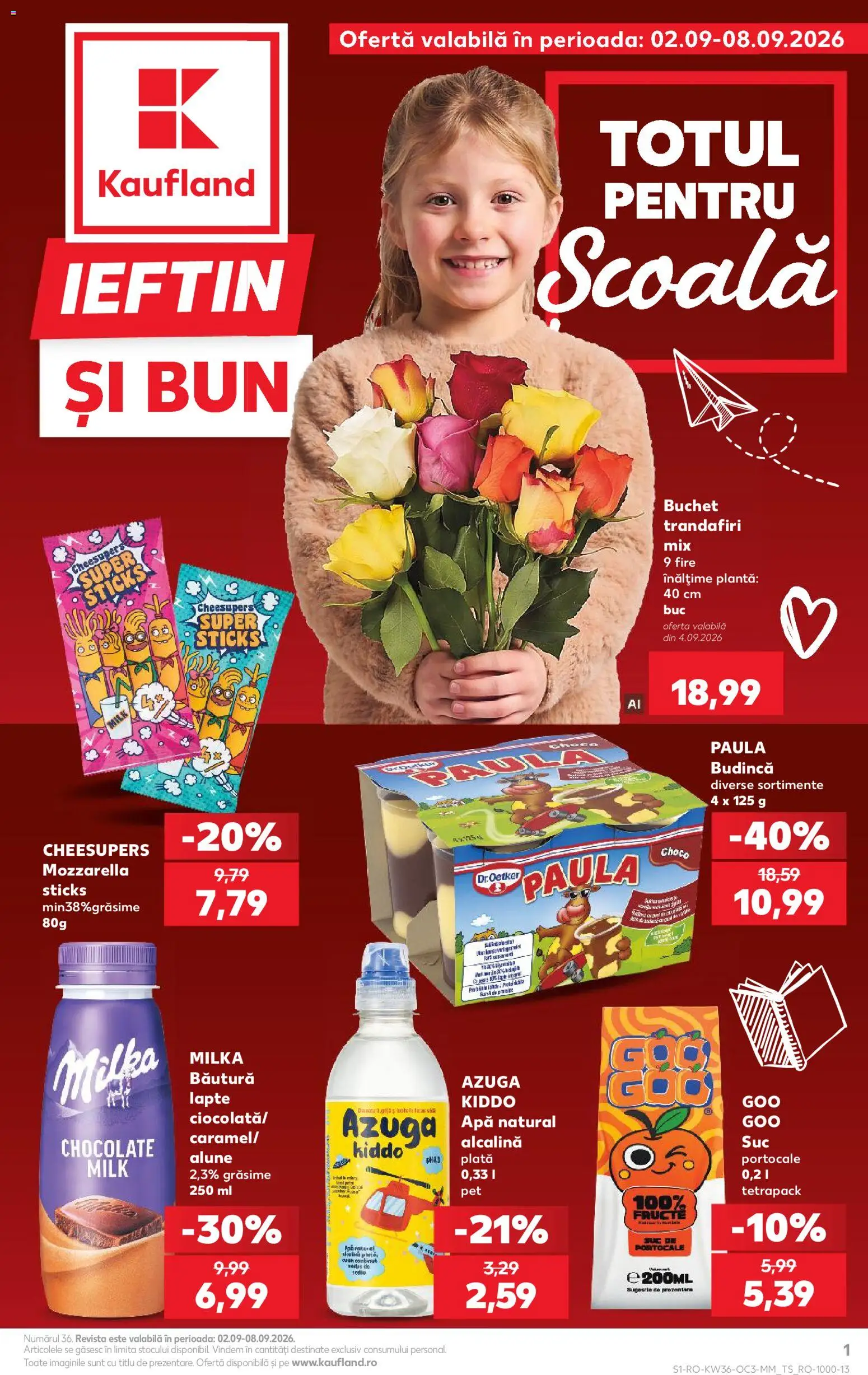 Noul catalog Kaufland – valabil de la 02.09.2026 | Pagină: 1 | Produse: Lapte, Suc, Apă, Fructe