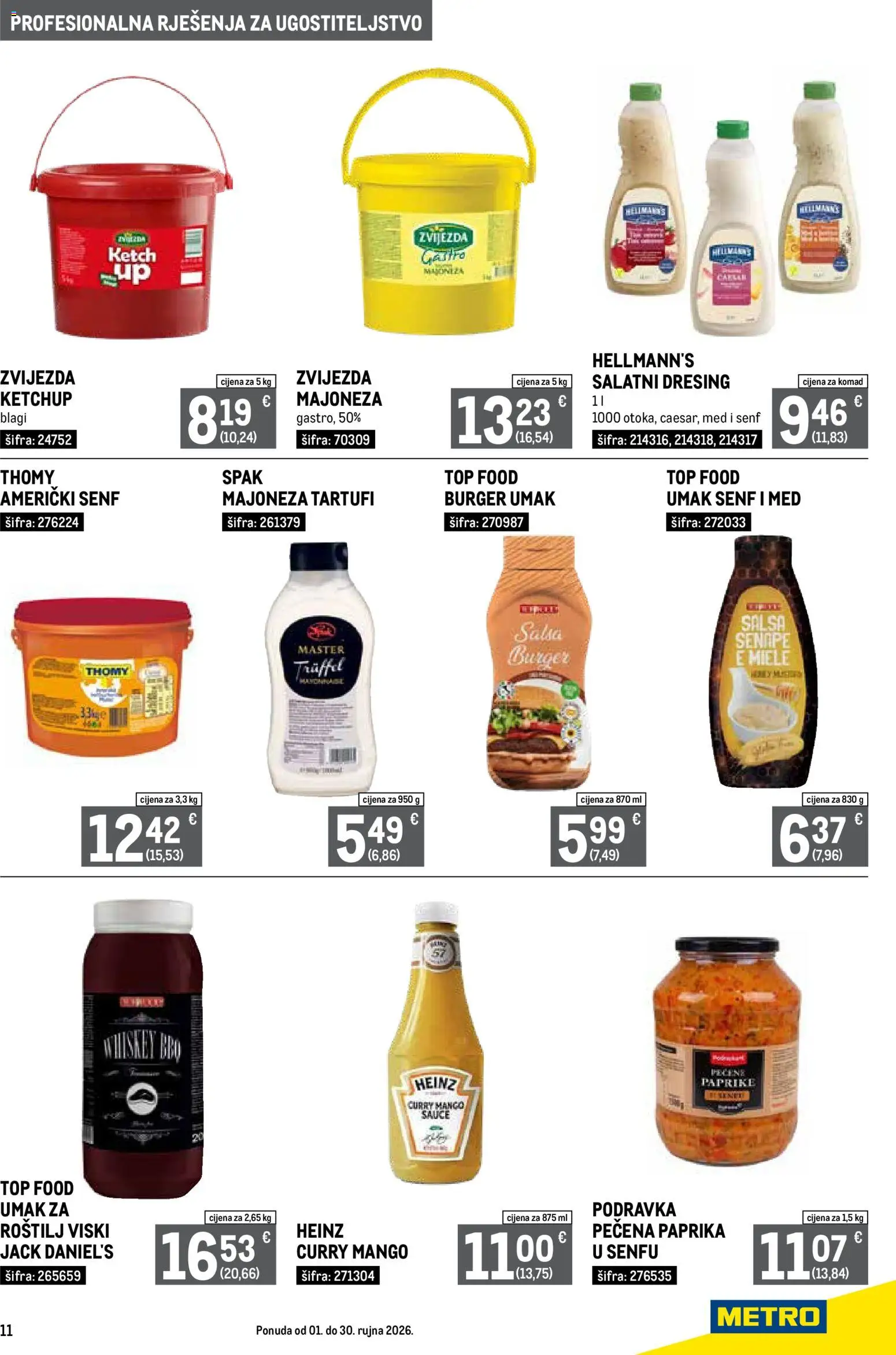 Metro katalog | vrijedi od 01.09.2026 | Stranica: 11 | Proizvodi: Salsa, Viski, Mango, Senf