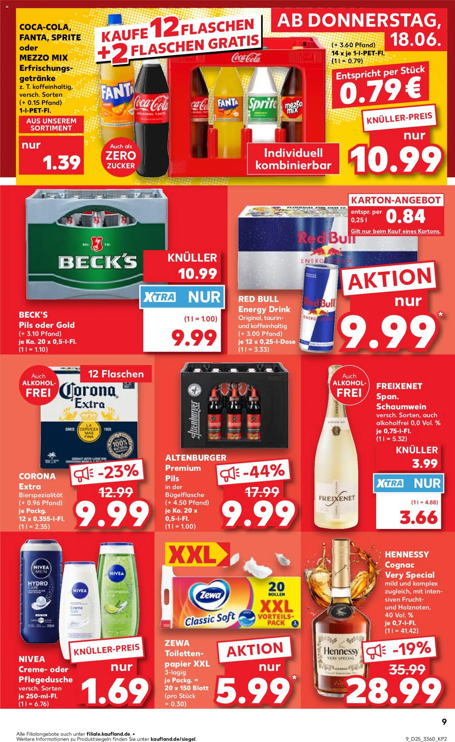 Kaufland Prospekt Frankfurt (Oder) – gültig ab 18.06.2026 | Seite: 9 | Produkte: Coca cola, Pils, Creme, Oder mezzo mix