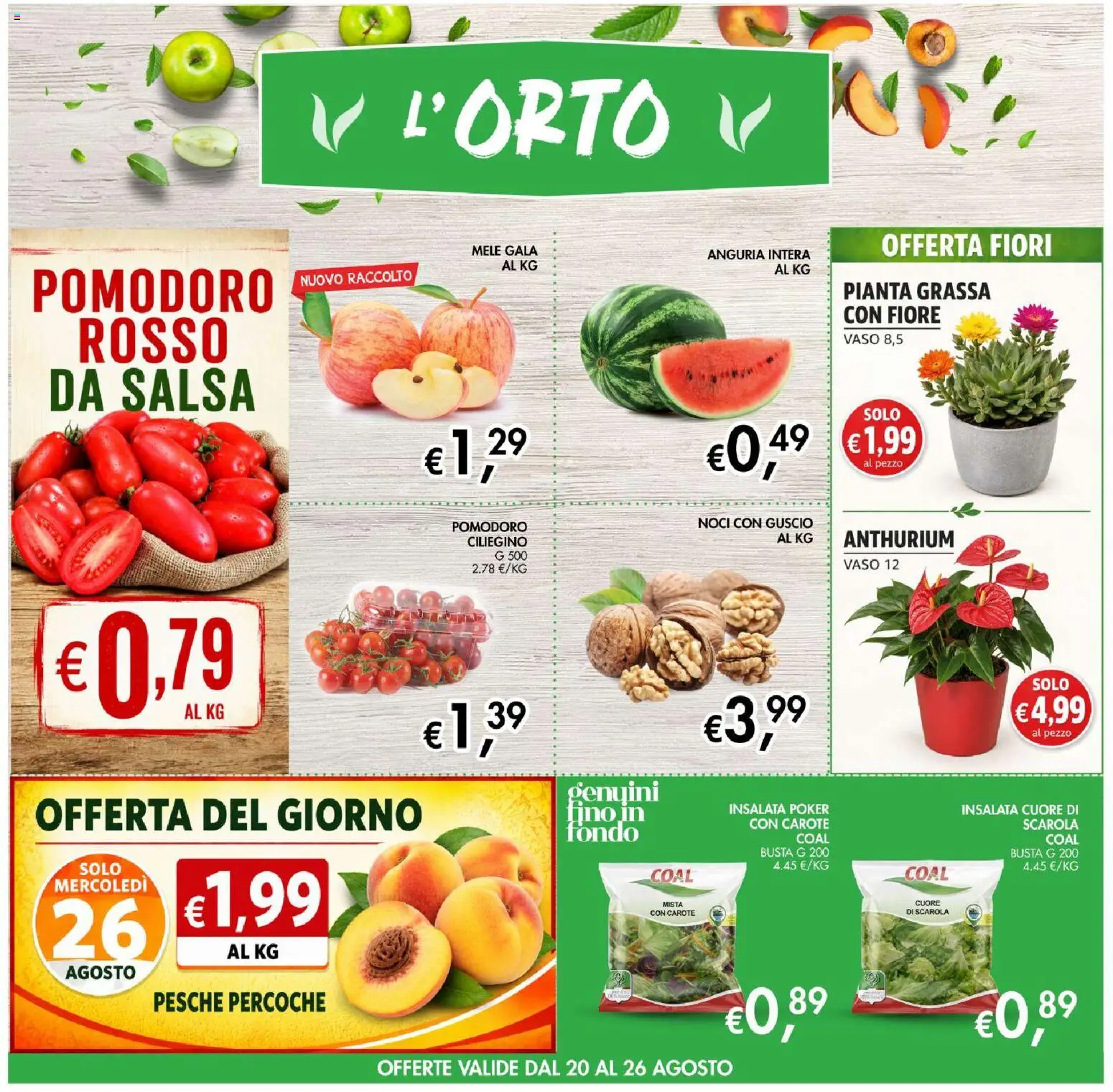 Volantino Coal del 13/08/2026 | Pagina: 3 | Prodotti: Salsa, Carote, Anguria, Fiori