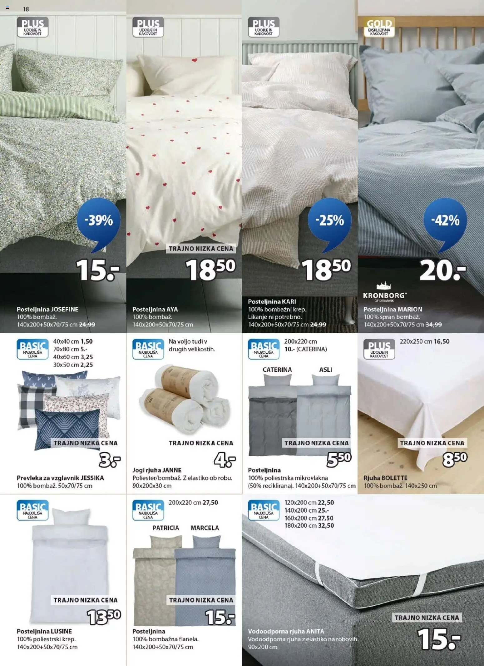 Novi JYSK katalog ponudbe – veljaven od 04.03.2026 | Stran: 18 | Izdelki: Vzglavnik, Prevleka, Rjuha, Jogi