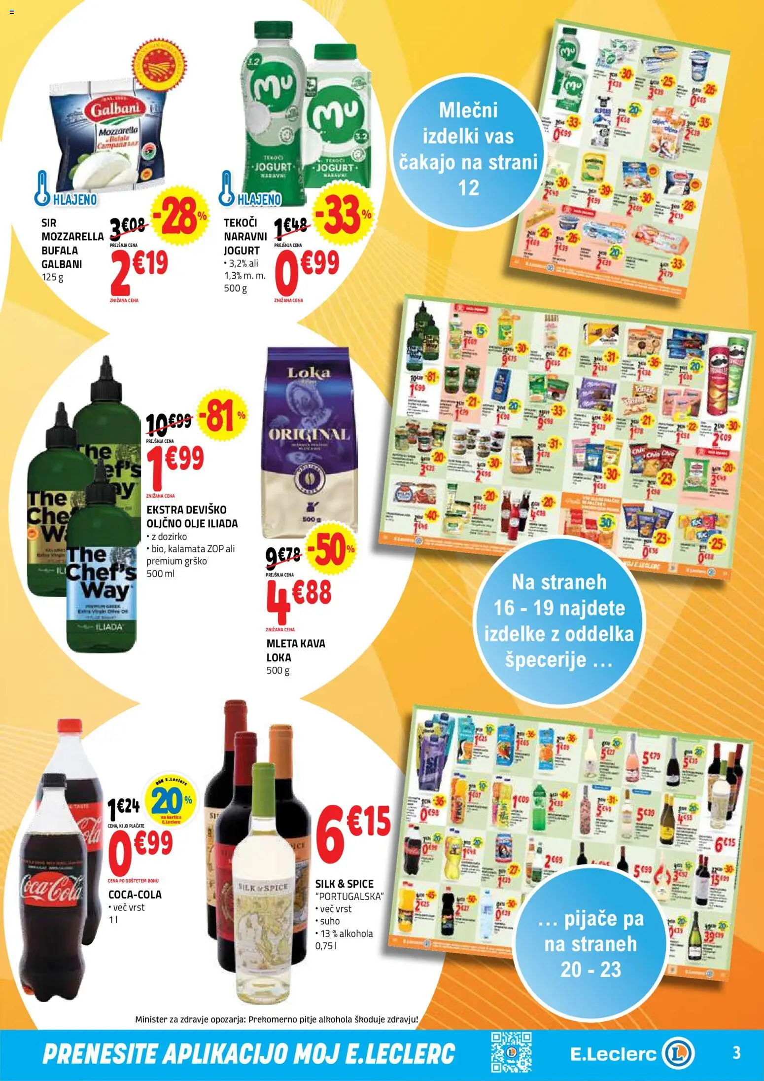 Novi E.leclerc katalog ponudbe – veljaven od 22.07.2026 | Stran: 3 | Izdelki: Jogurt, Olje, Kava