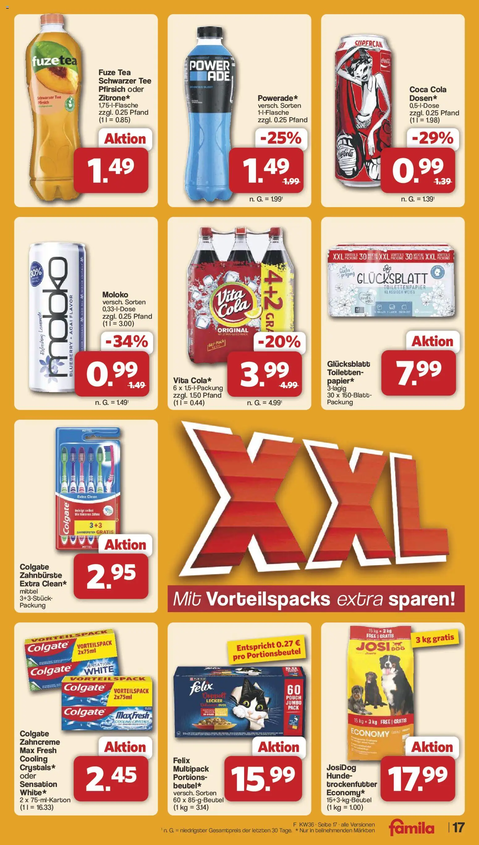 Famila Nordwest Prospekt – gültig ab 31.08.2026 | Seite: 19 | Produkte: Fuze tea, Zahnbürste, Tee, Toilettenpapier
