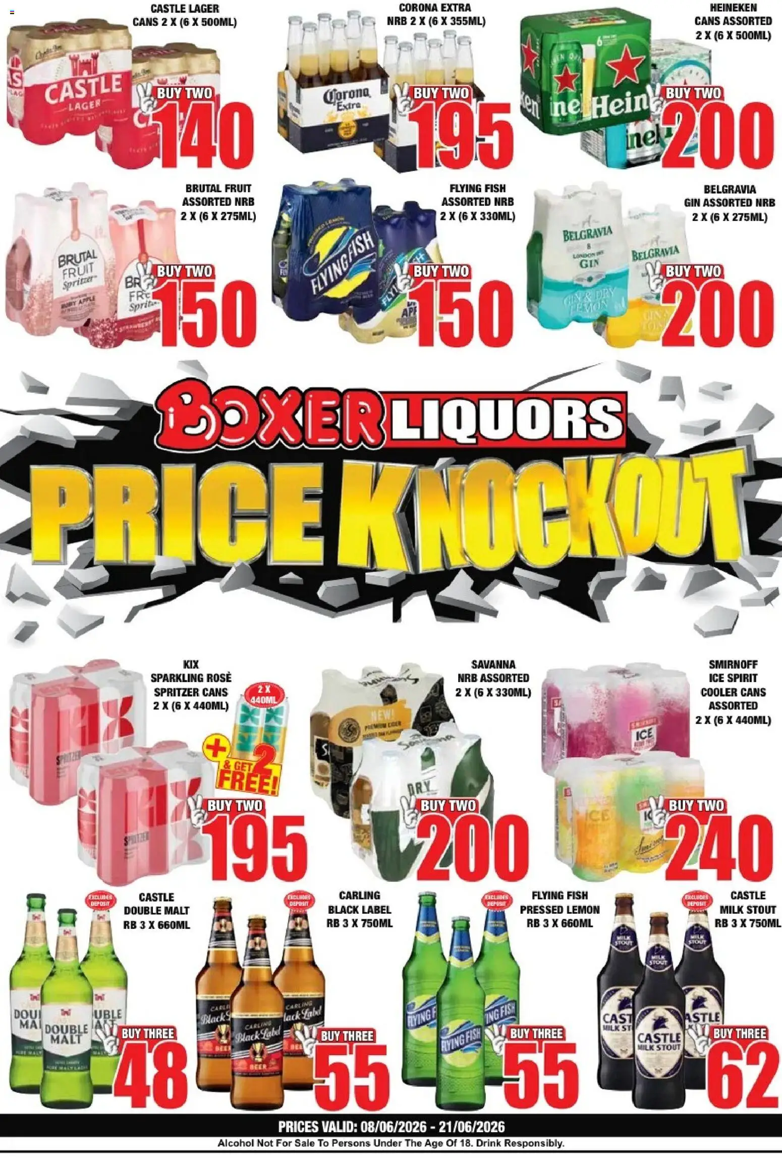 New Boxer catalogue – valid from 08.06.2026 | Page: 1 | Products: Milk, Beer, Gin, Lemon