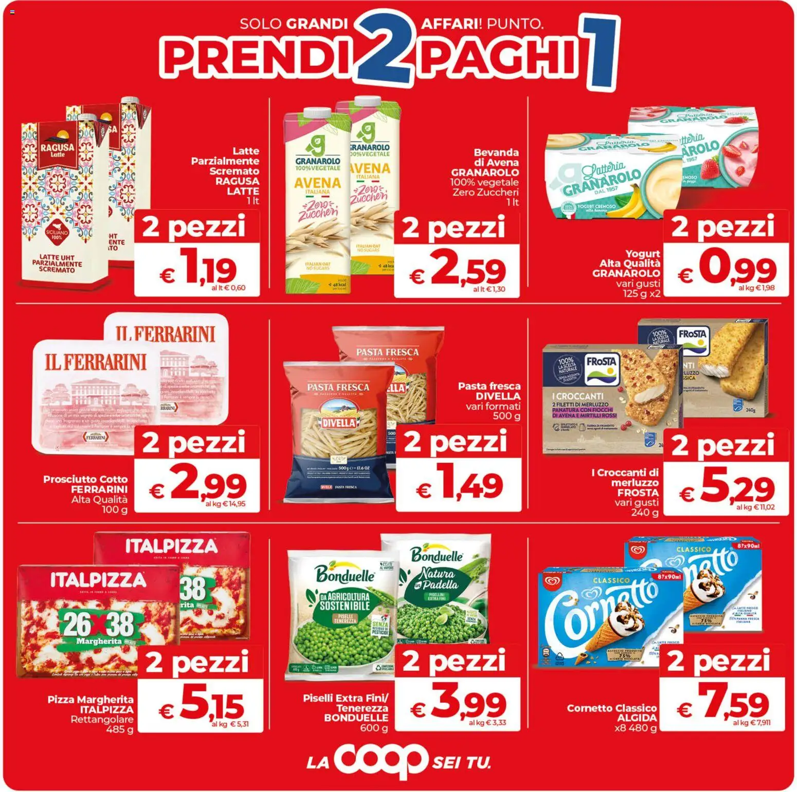 Volantino COOP del 09.06.2026 | Pagina: 2 | Prodotti: Prosciutto, Pasta, Piselli, Padella