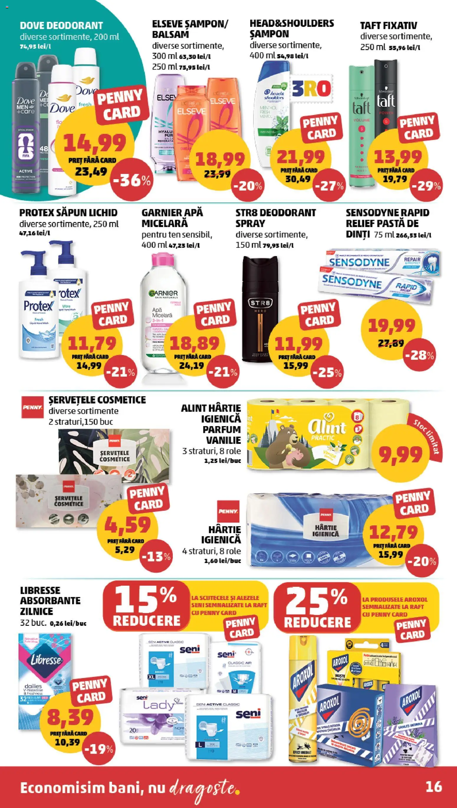Noul catalog PENNY – valabil de la 08.07.2026 | Pagină: 16 | Produse: Parfum, Deodorant, Absorbante, Apă
