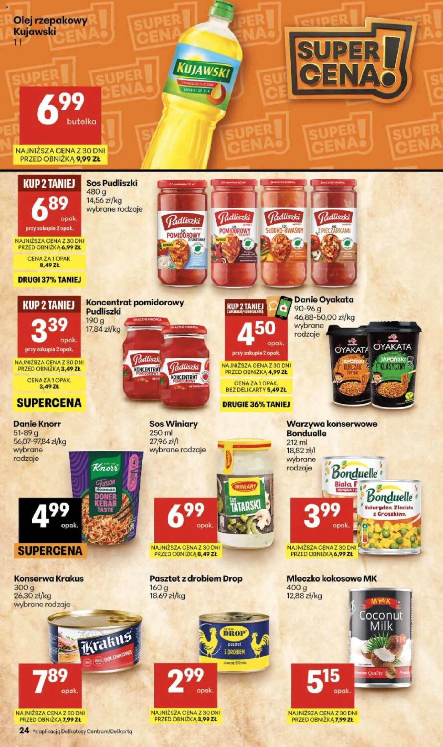 Delikatesy Centrum gazetka od 15.10.2026 | Strona: 24 | Produkty: Kebab, Koncentrat pomidorowy, Pasztet, Mleczko kokosowe