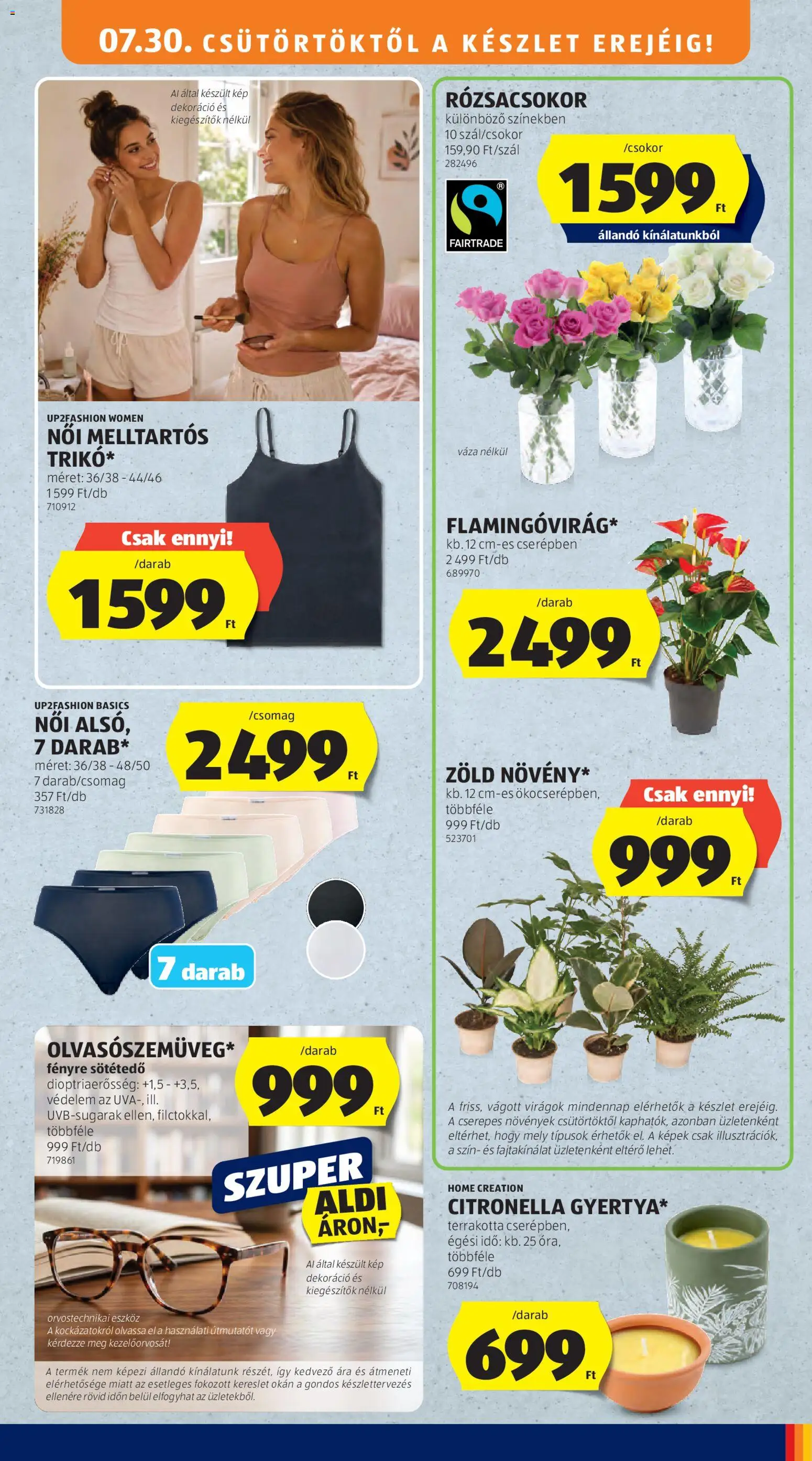 Aldi akciós ujság - amely érvényes a következő dátumtól: 2026.07.30. | Oldal: 3 | Termékek: Virágok, Váza, Dekoráció
