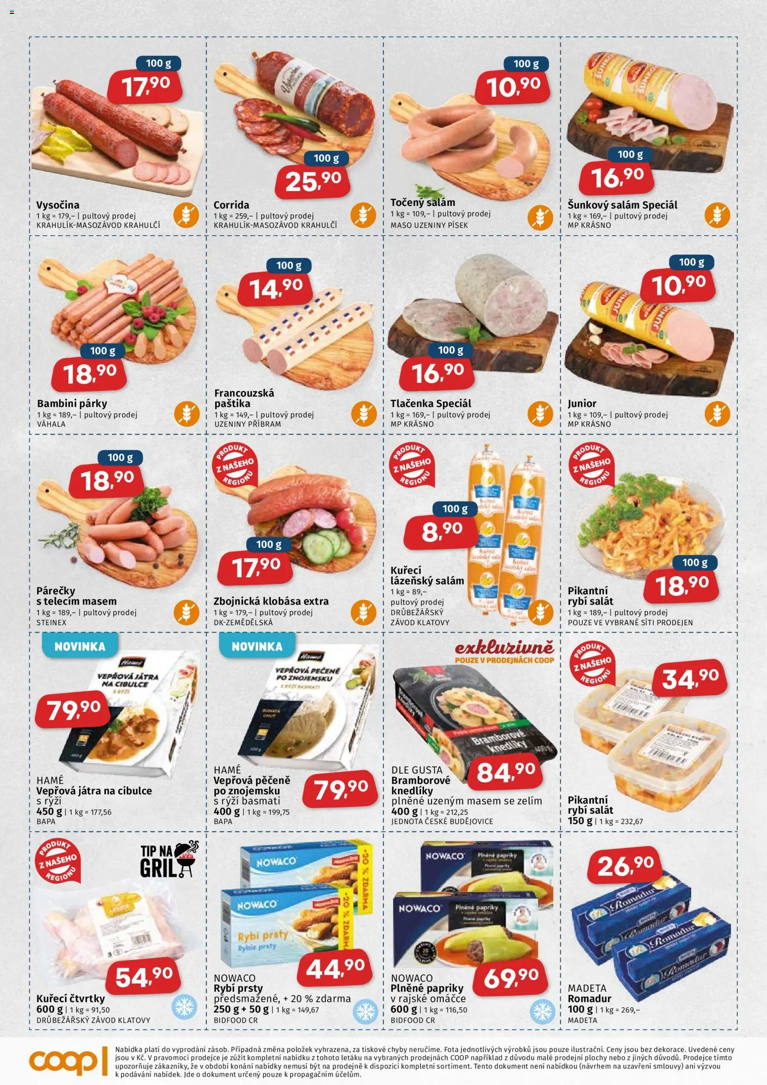 Coop leták od 26.08.2026 | Strana: 2 | Produkty: Párky, Basmati, Vysočina, Maso