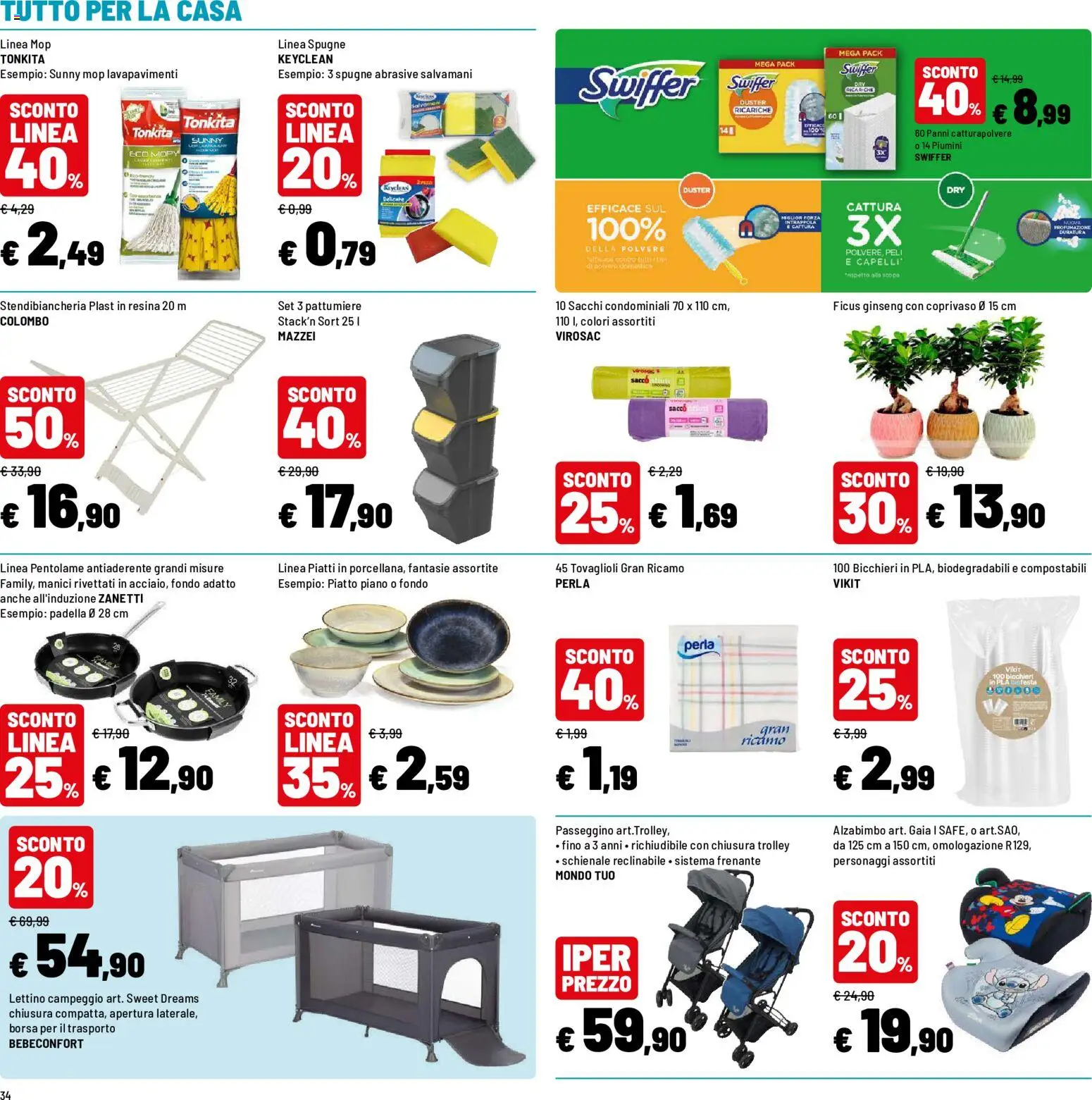 Volantino Iper del 30/07/2026 | Pagina: 34 | Prodotti: Stendibiancheria, Borsa, Padella, Piatto