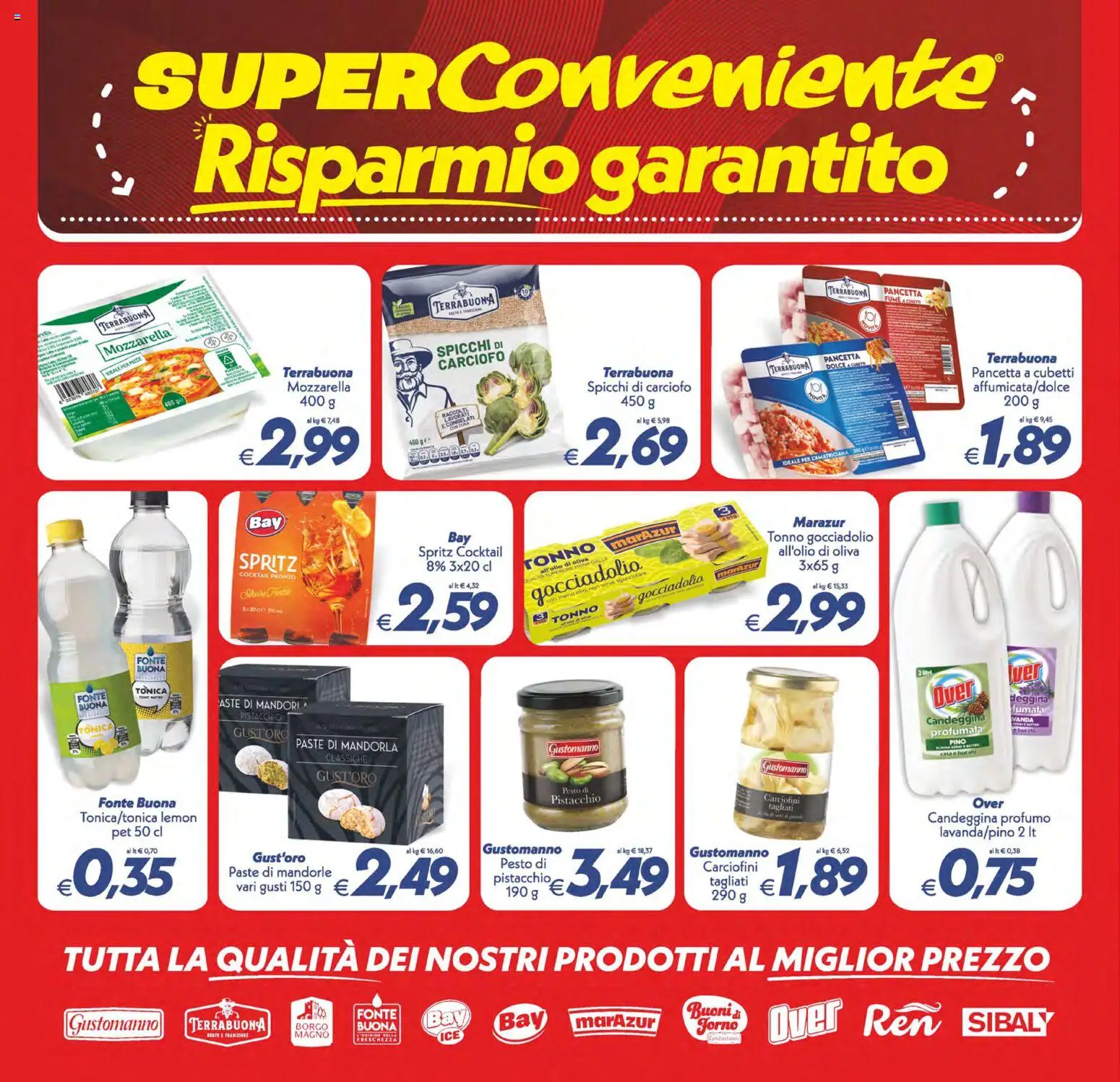 Volantino SuperConveniente del 13/10/2026 | Pagina: 20 | Prodotti: Mozzarella, Mandorle, Pesto, Tonno
