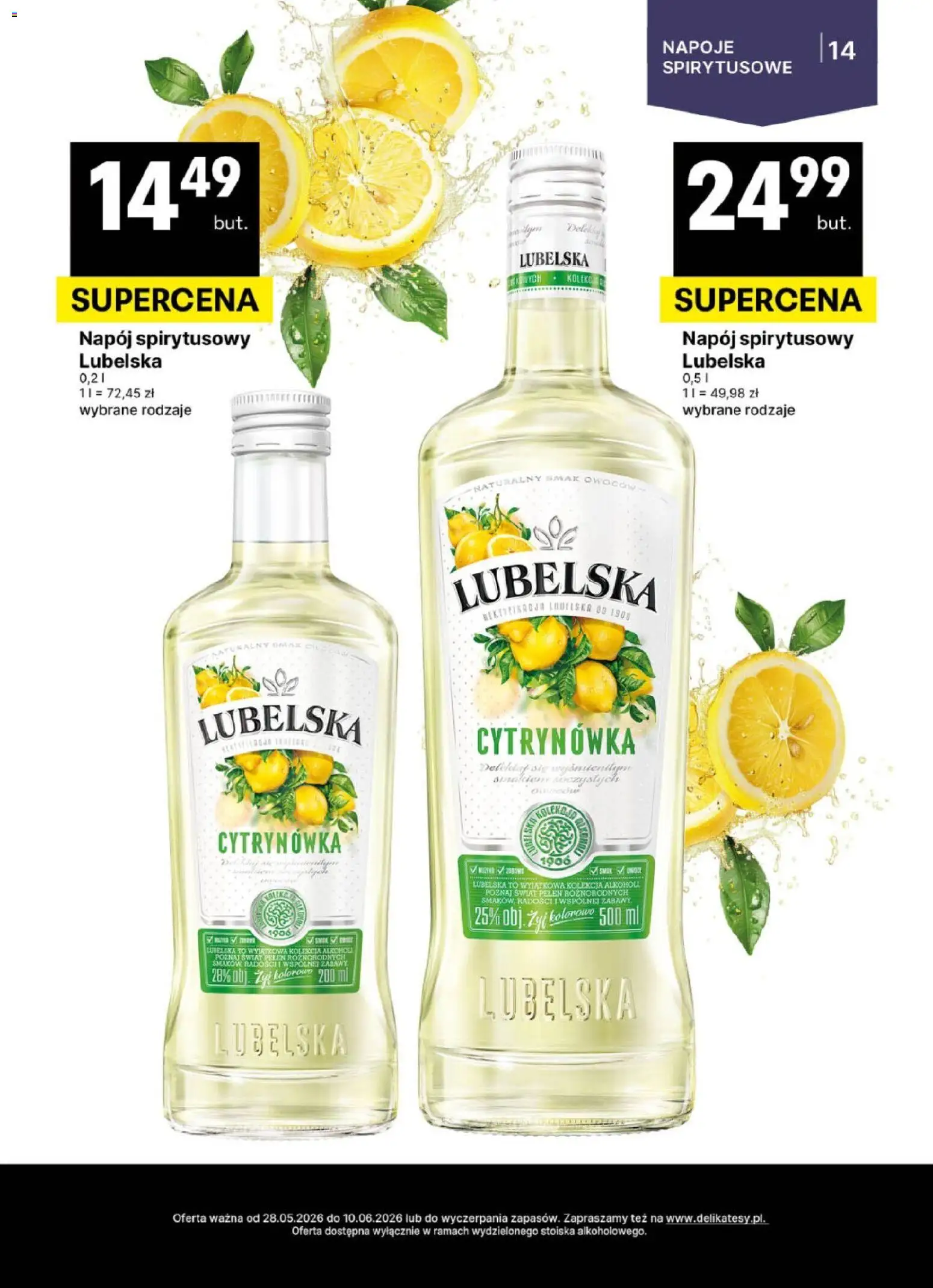 Delikatesy Centrum gazetka - DeliBarek od 28.05.2026 | Strona: 14 | Produkty: Napoje, Alkohol