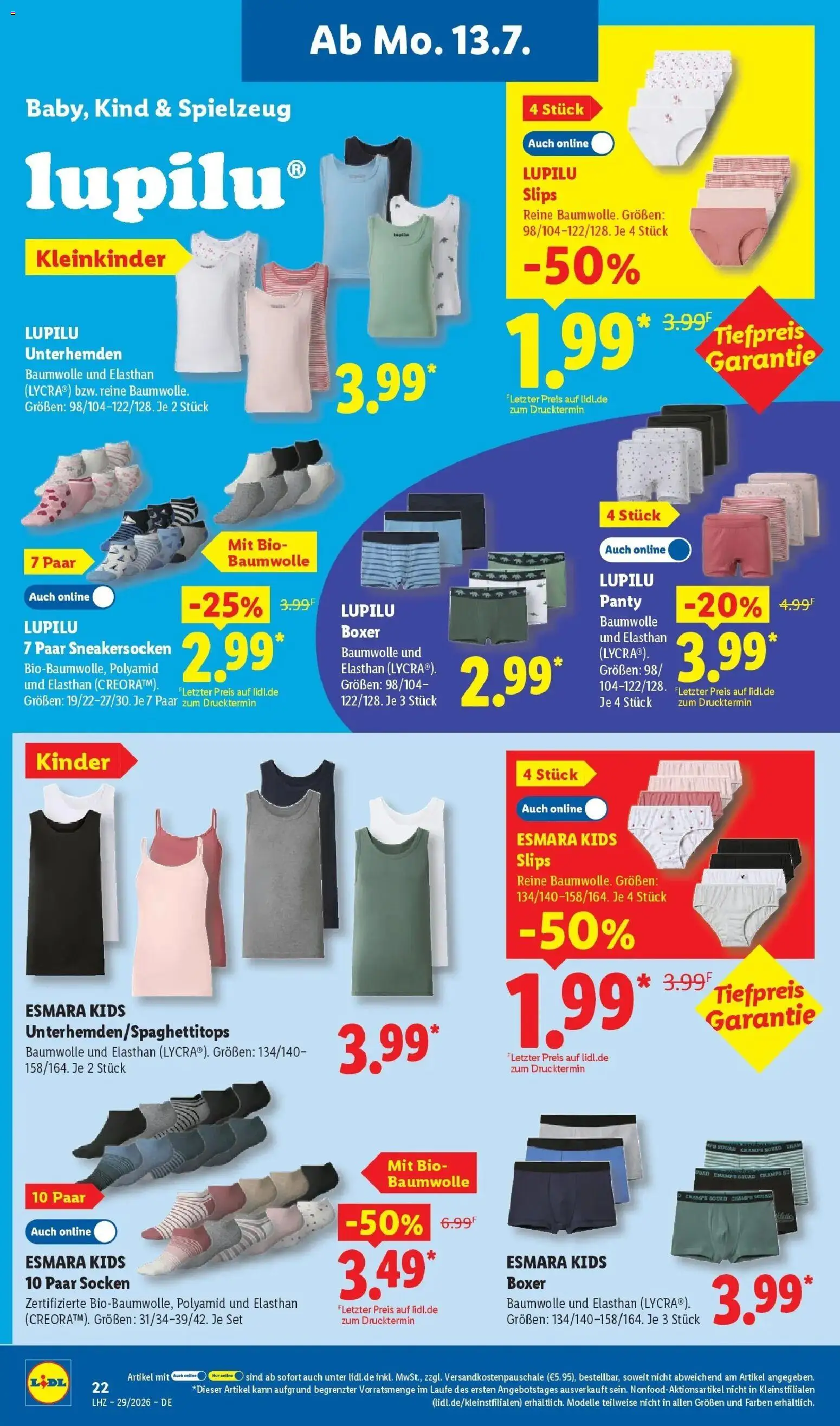 Lidl Prospekt Zülpich – gültig ab 13.07.2026 | Seite: 42 | Produkte: Socken, Boxer