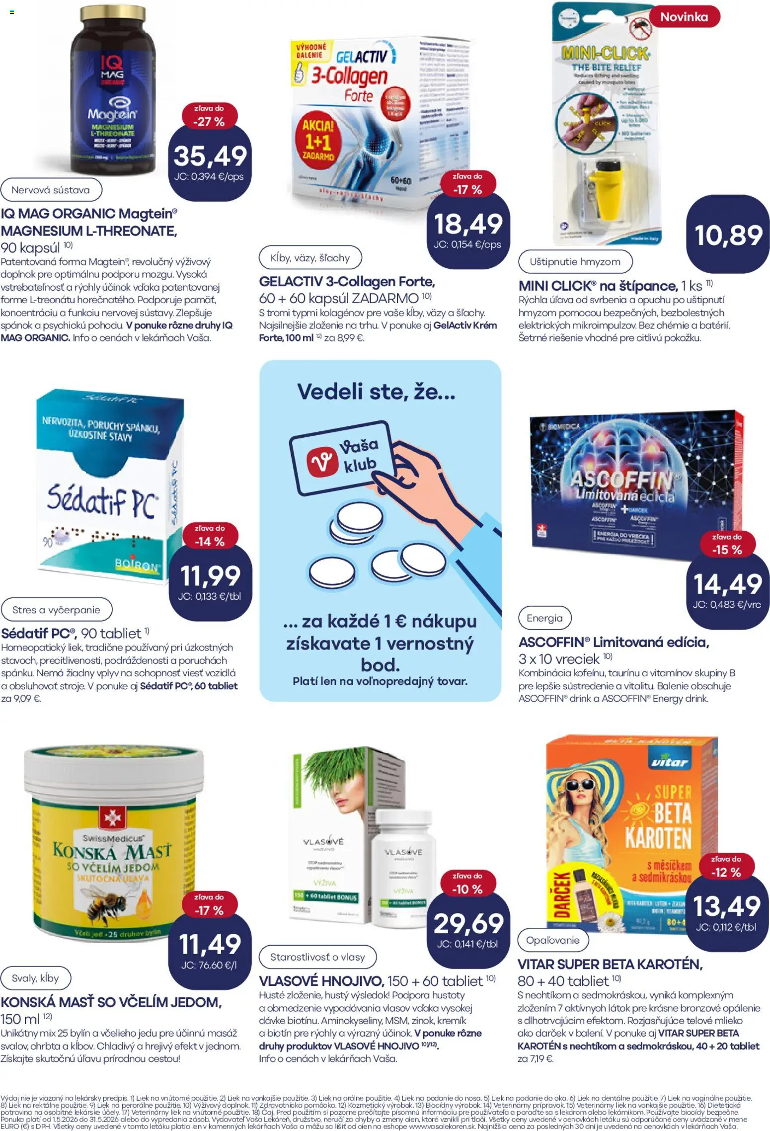 Nové Vaša lekáreň akcie – leták je platný od 01.05.2026 | Strana: 16 | Produkty: PC, Mlieko, Krém