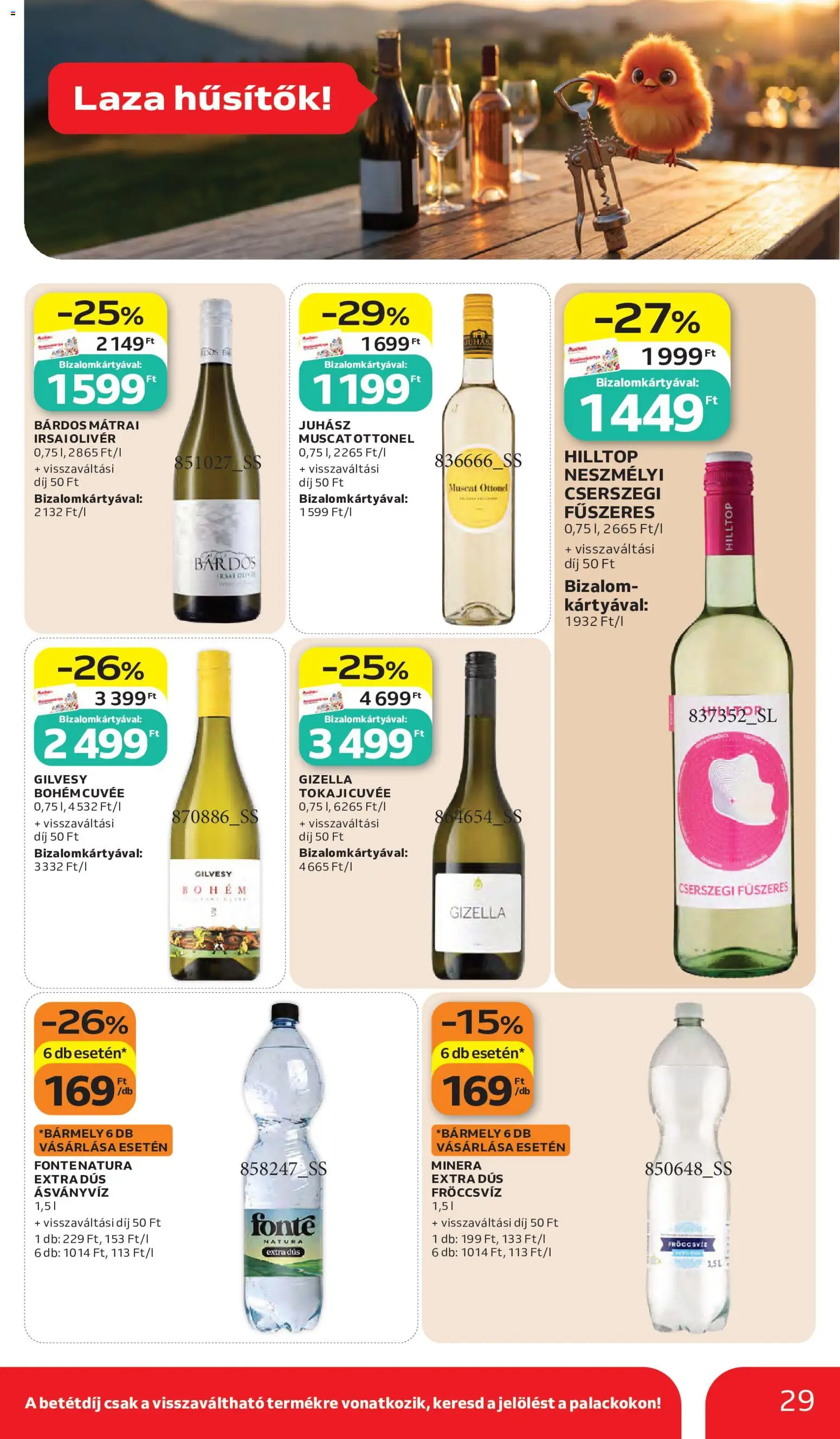 Auchan akciós ujság - amely érvényes a következő dátumtól: 28.05.2026 | Oldal: 29 | Termékek: Ásványvíz