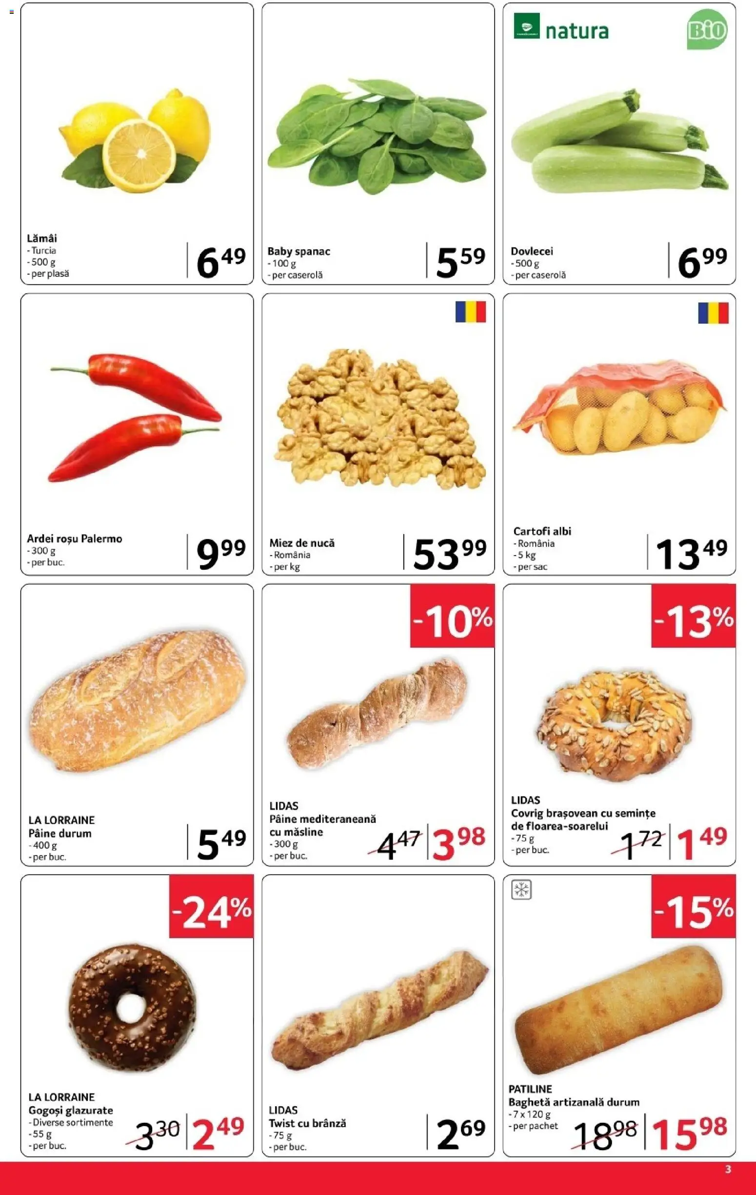 Noul catalog Selgros – valabil de la 03.04.2026 | Pagină: 3 | Produse: Măsline, Semințe, Pâine, Gogoși