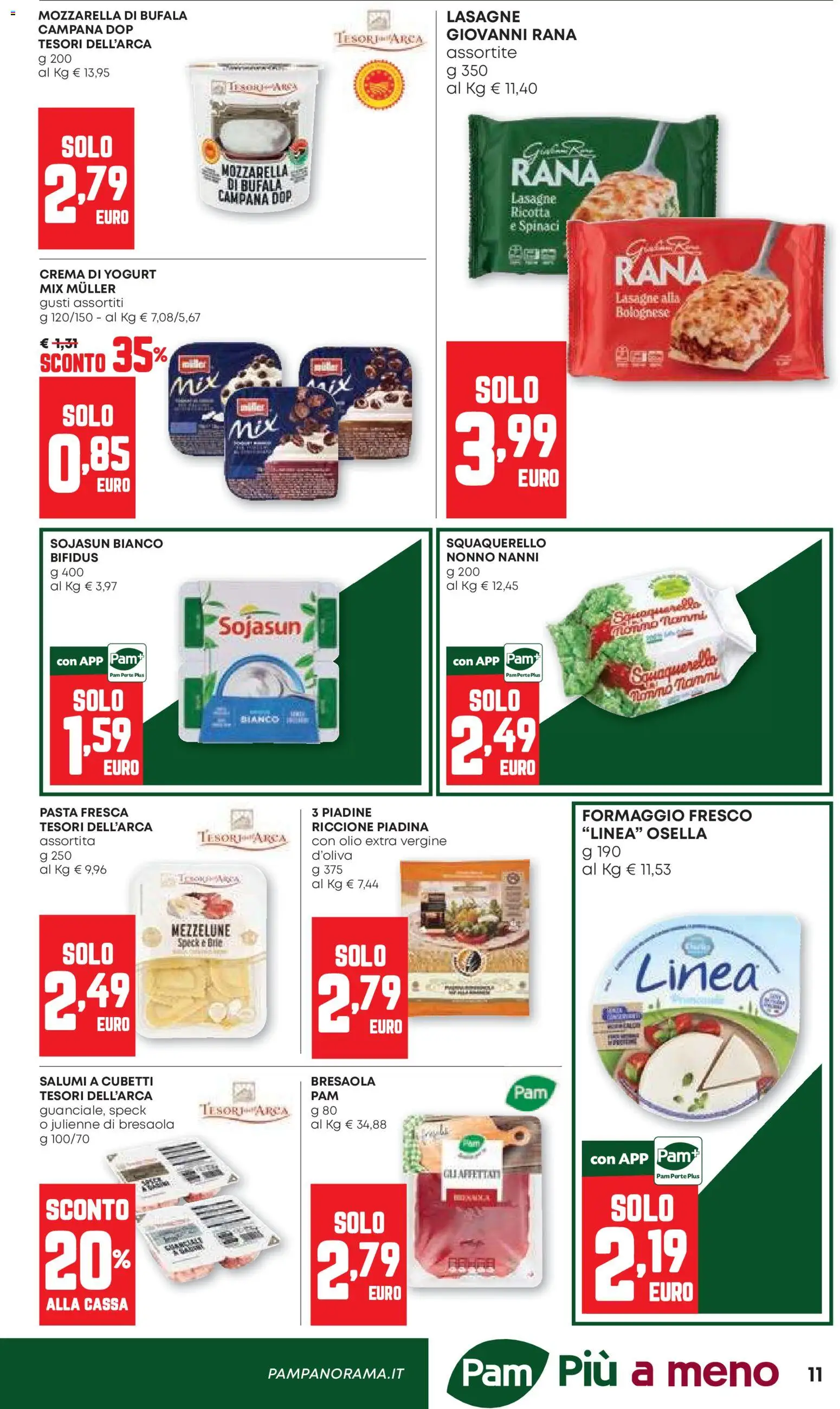 Volantino PAM del 10/09/2026 | Pagina: 11 | Prodotti: Crema, Pasta, Piadina, Ricotta