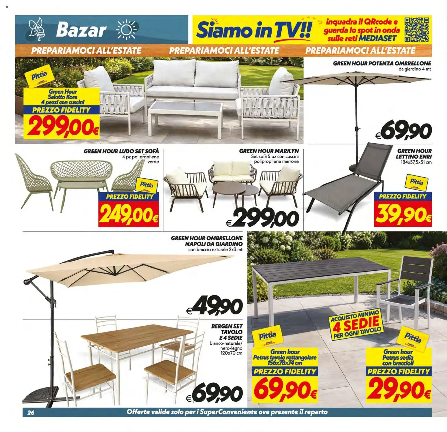 Volantino SuperConveniente del 09.06.2026 | Pagina: 26 | Prodotti: Braccioli, Lettino, Sofá, Sedia