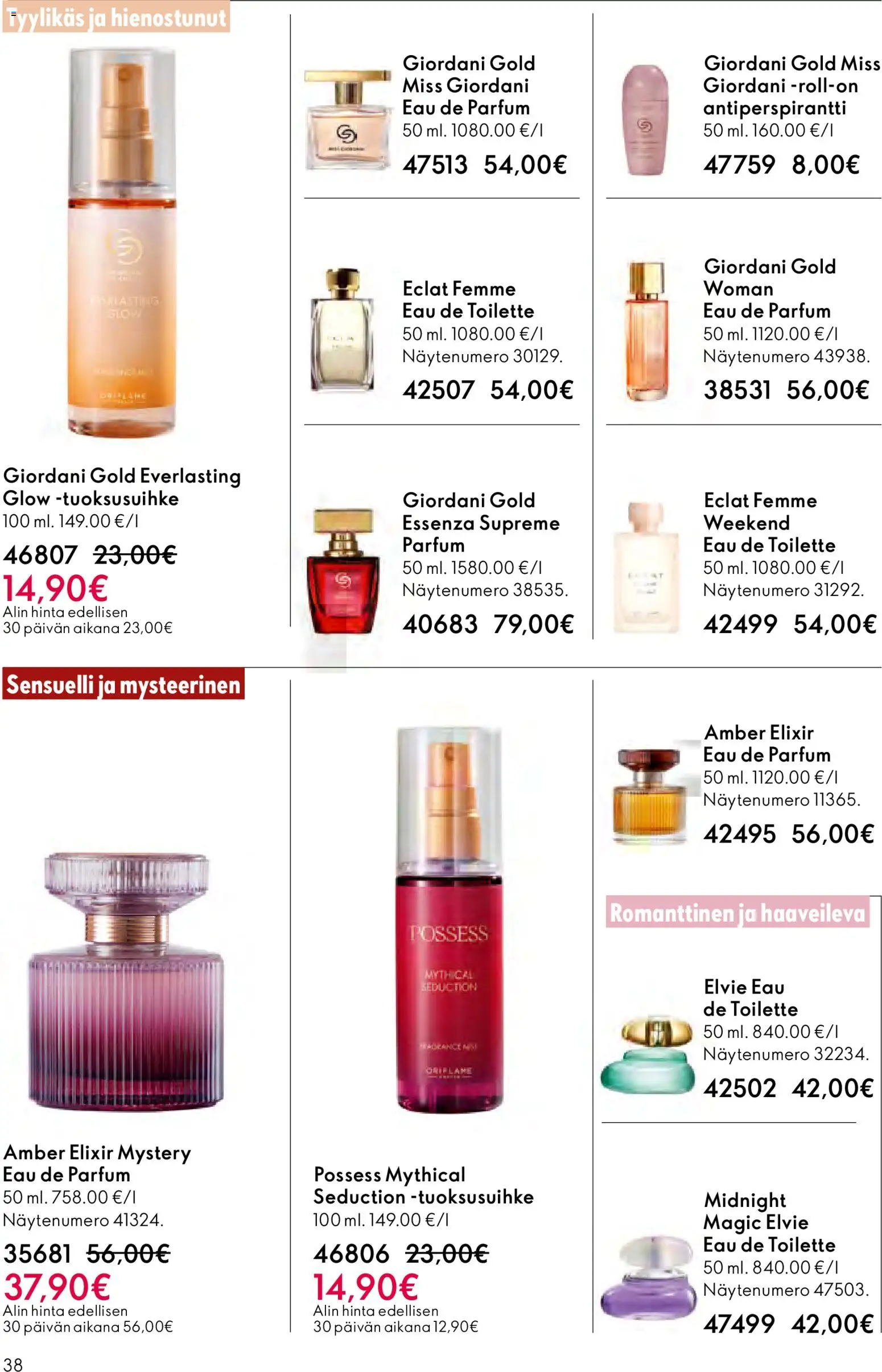 Oriflame - Esite 08 – voimassa 03.06.2026 alkaen | Sivu: 38 | Tuotteet: Eau de toilette, Antiperspirantti