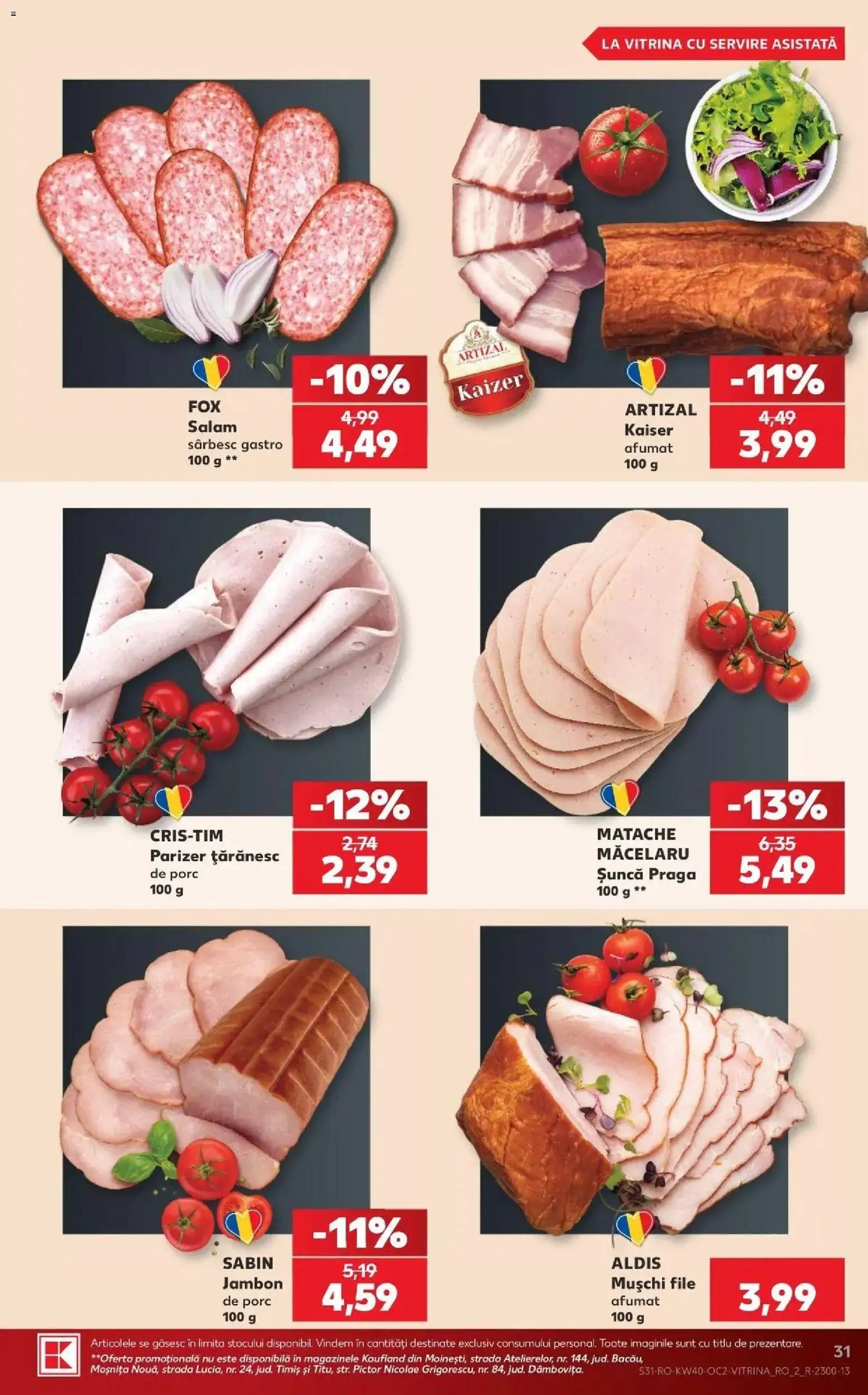 Kaufland Constanța 30.09.2026 - Revista si Oferta | Pagină: 31 | Produse: Sunca praga, Gastro, Sabin, Mușchi