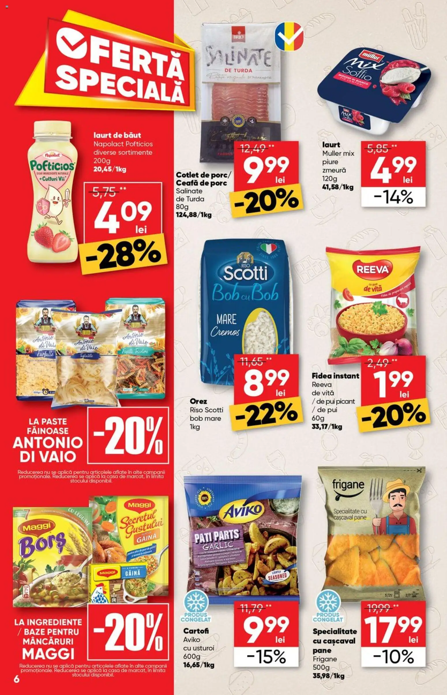 Noul catalog Profi – valabil de la 27.05.2026 | Pagină: 6 | Produse: Cașcaval, Borș, Paste, Cartofi