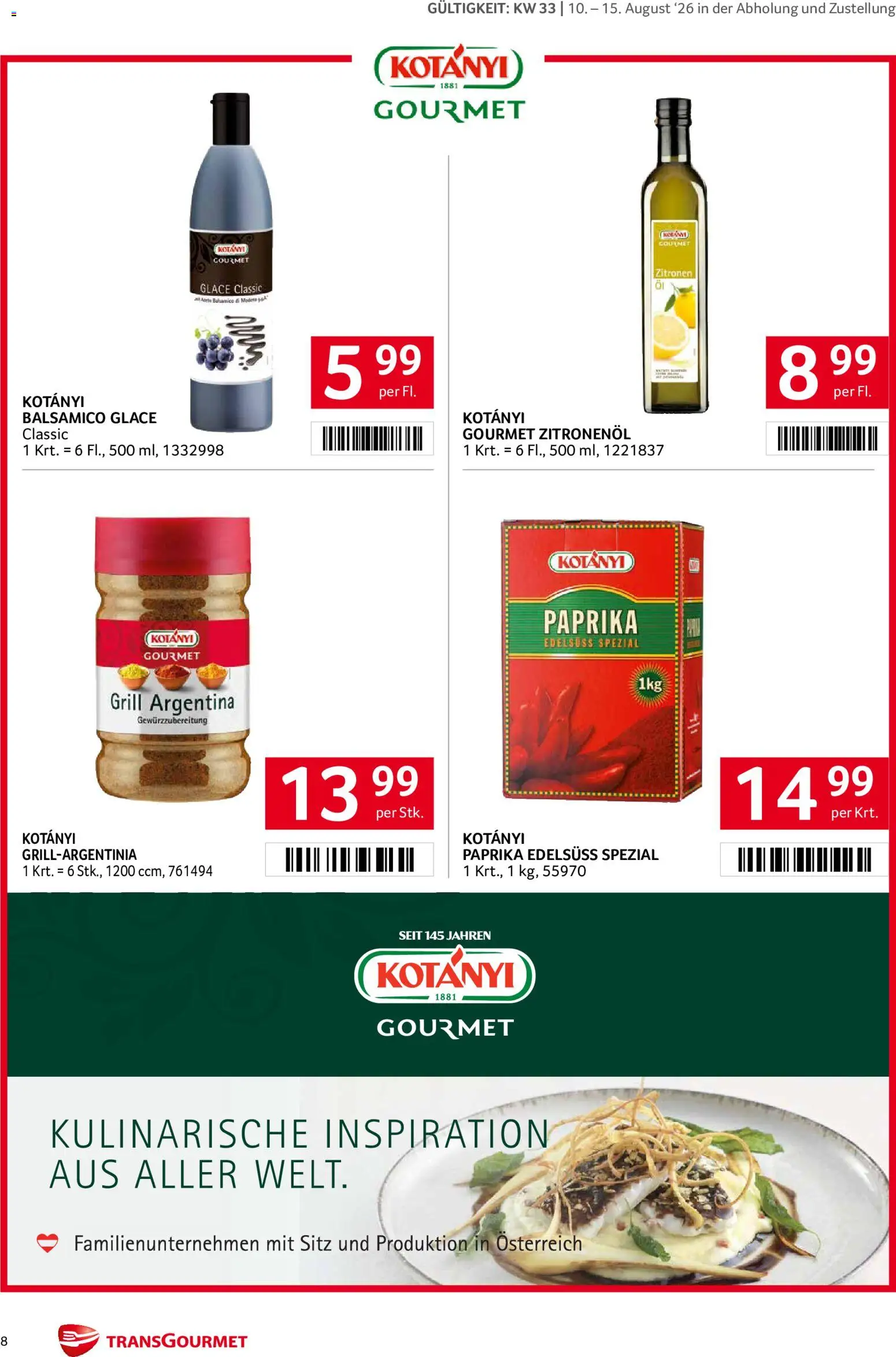 Transgourmet Markenfest Woche gültig ab 10.08.2026 | Seite: 8 | Produkte: Grill