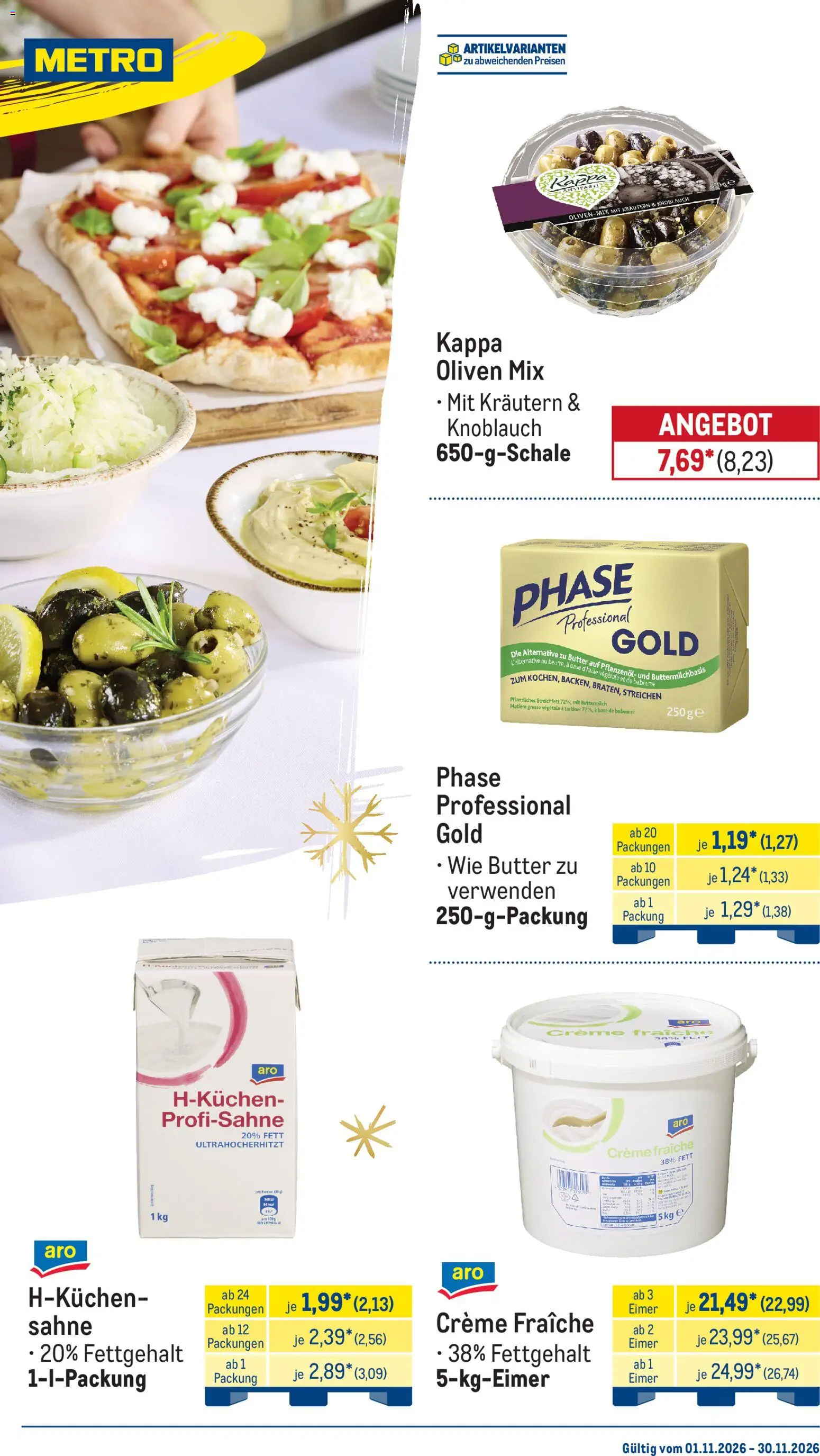 Metro Monats-Menü – gültig ab 01.11.2026 | Seite: 9 | Produkte: Buttermilch, Butter, Creme, Knoblauch