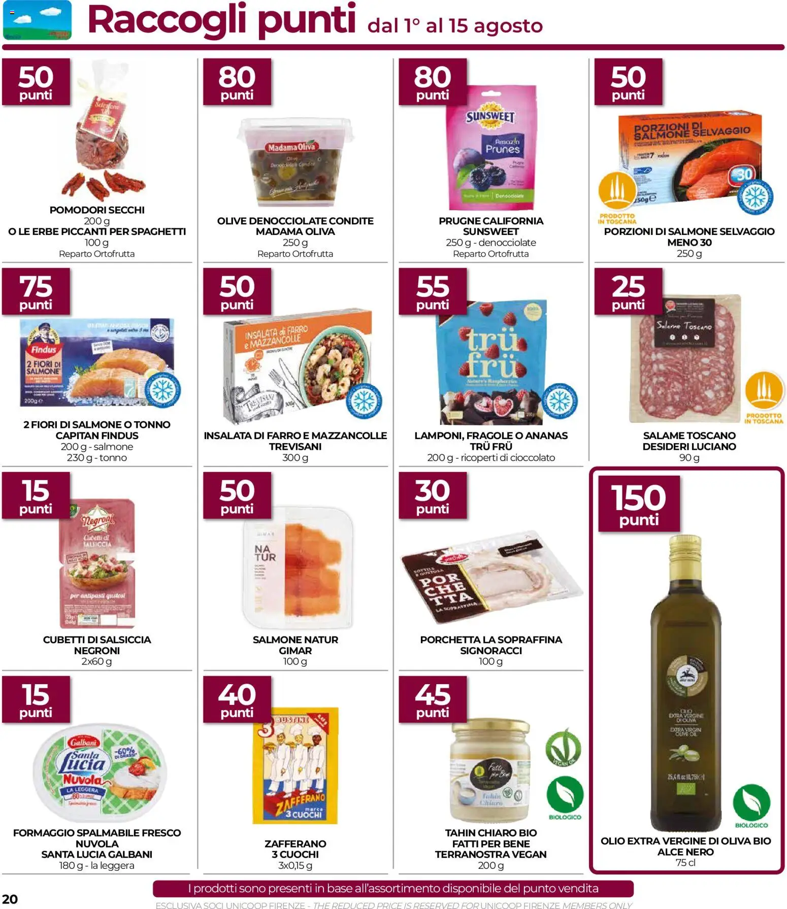 Volantino COOP del 30/07/2026 | Pagina: 20 | Prodotti: Cioccolato, Mazzancolle, Pomodori, Olio extra vergine