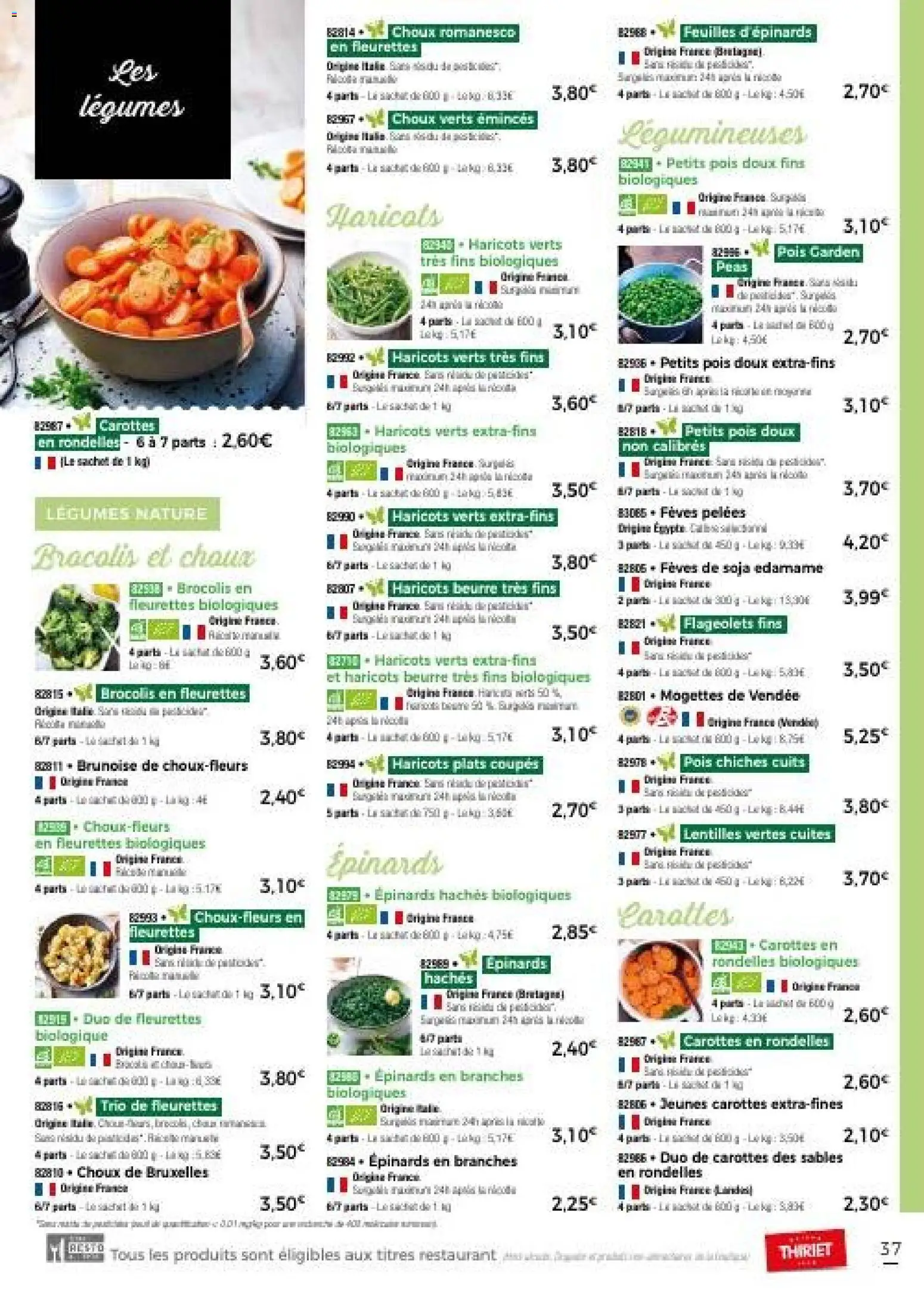 {H1} | Page: 40 | Produits: Haricots verts, Pois, Edamame, Beurre