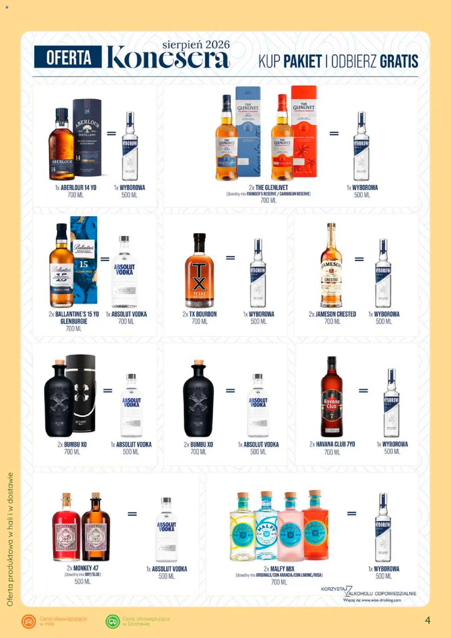 Eurocash gazetka - Katalog Alkoholowy od 01.08.2026 | Strona: 4 | Produkty: Jameson, Bourbon, Vodka