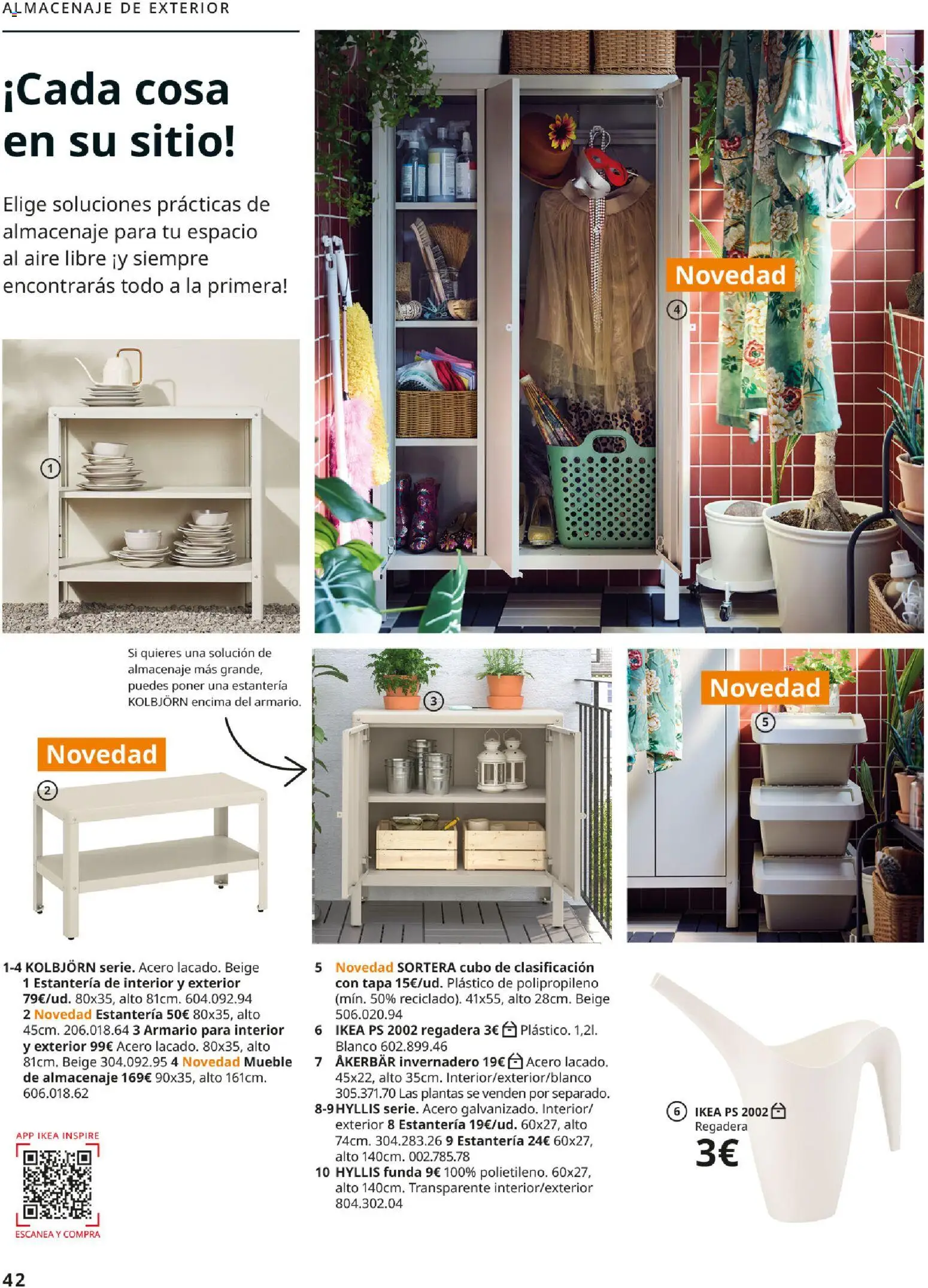 Catálogo IKEA Muebles de exterior │ válido desde el 17/12/2025 | Página: 42 | Productos: Estantería, Regadera, Almacenaje, Armario