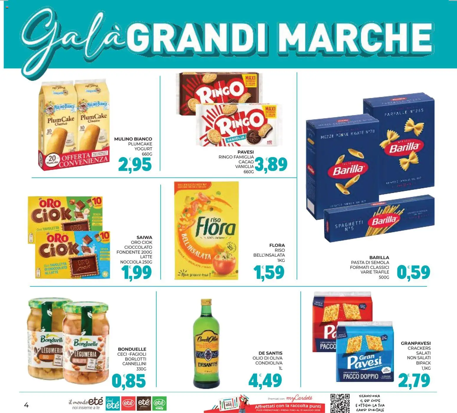 Volantino Eté del 29.04.2026 | Pagina: 4 | Prodotti: Cioccolato, Fagioli, Latte, Pasta