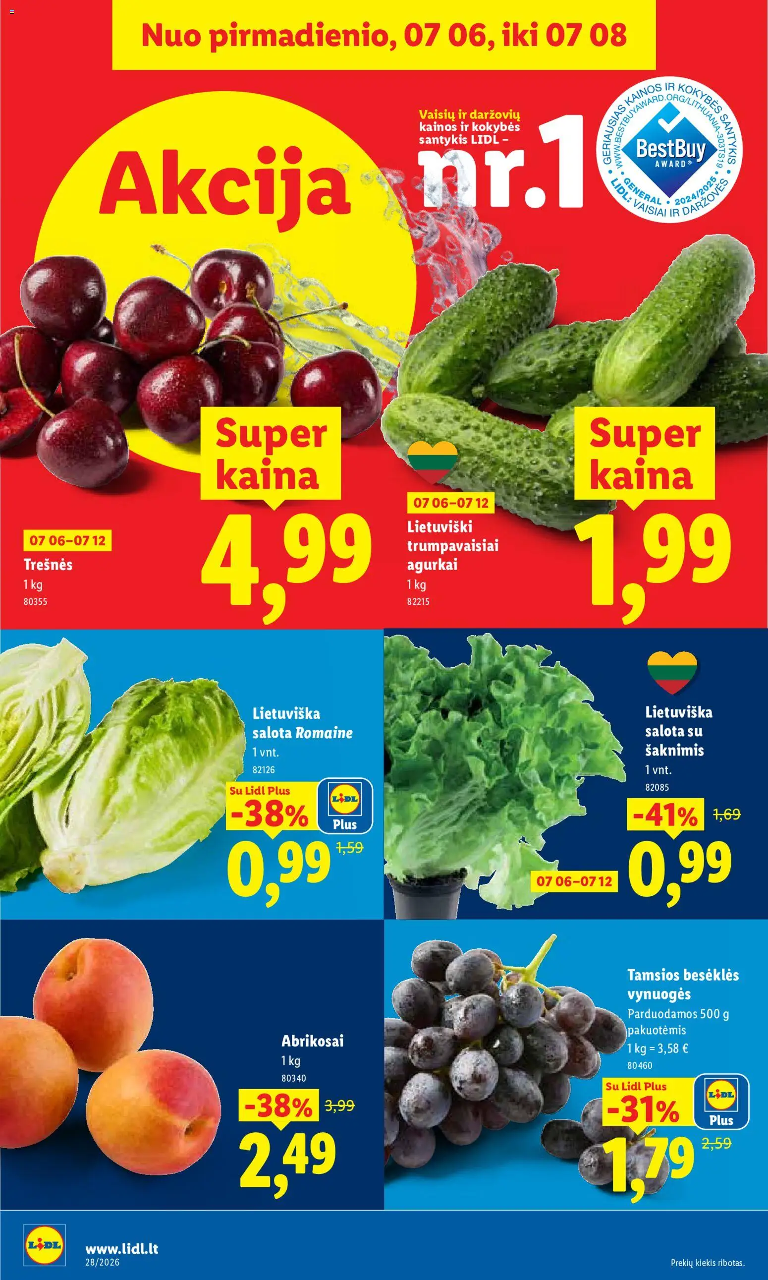 LIDL akcijos nuo 2026.07.06 | Puslapis: 4 | Prekių: Agurkai, Salota, Vynuogės
