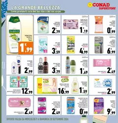 Anteprima del volantino Conad volantino Superstore Sicilia valido a partire dal 09/09/2026 | Pagina: 26 | Prodotti: Crema, Detergente, Latte idratante, Assorbenti